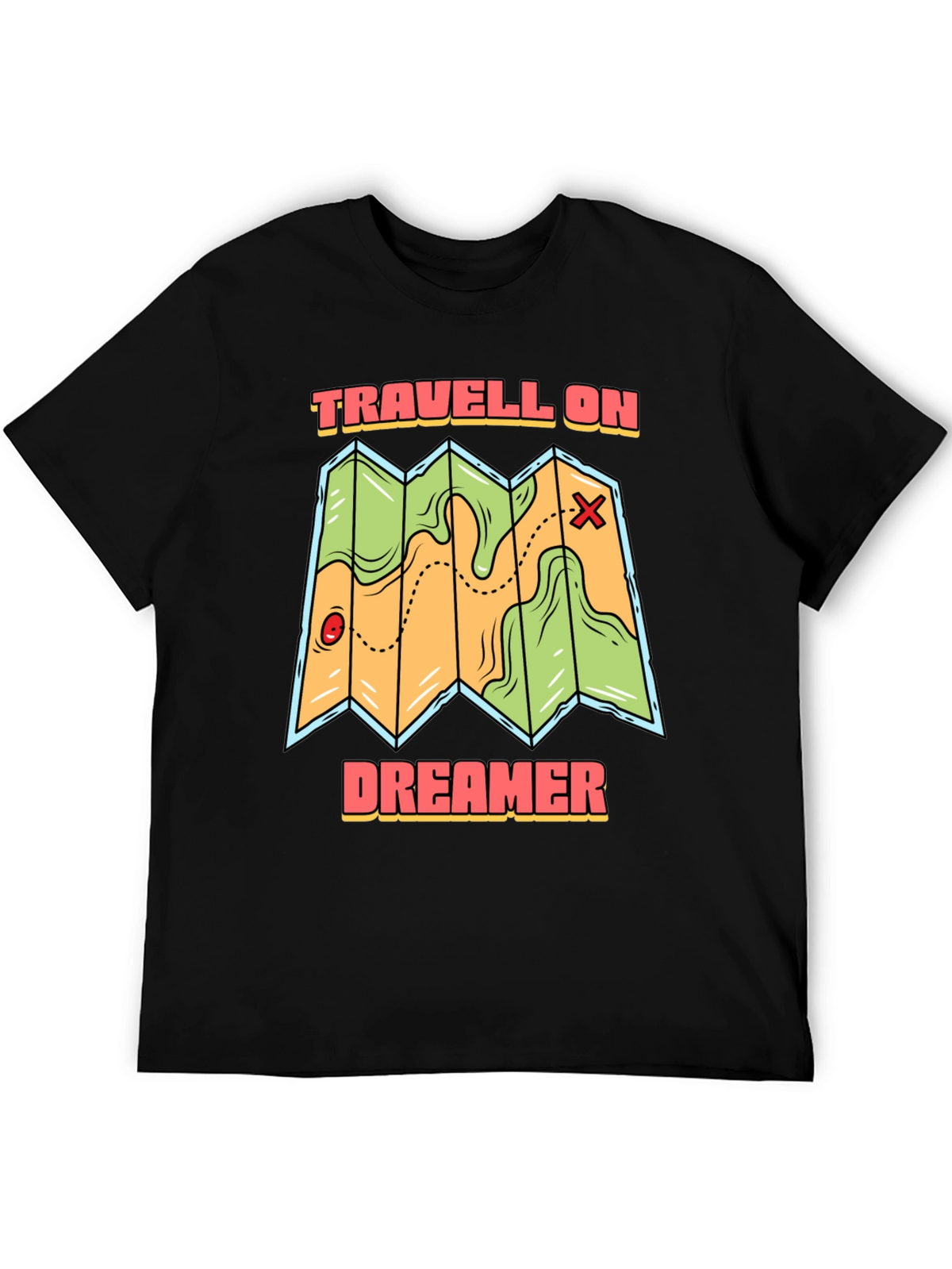 Travell On Dreamer Black T-Shirt