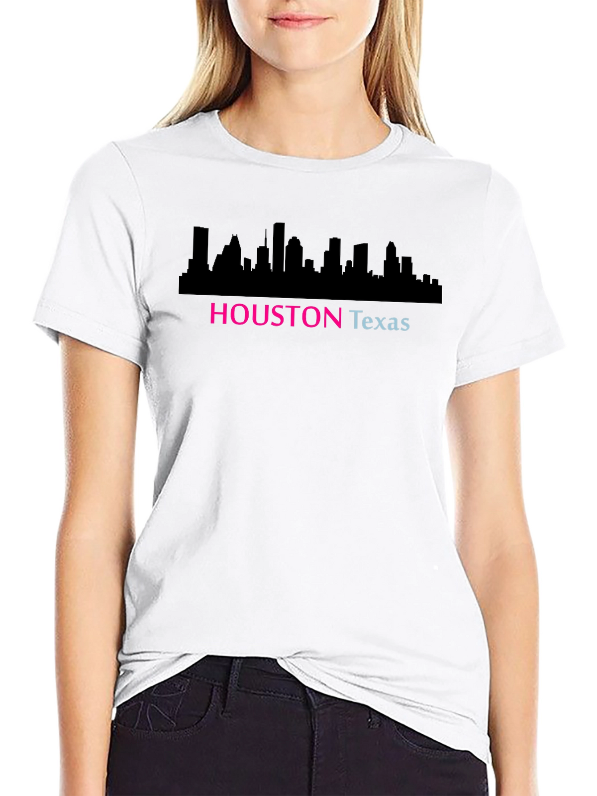 Houston Texas Skyline Graphic Black T-Shirt