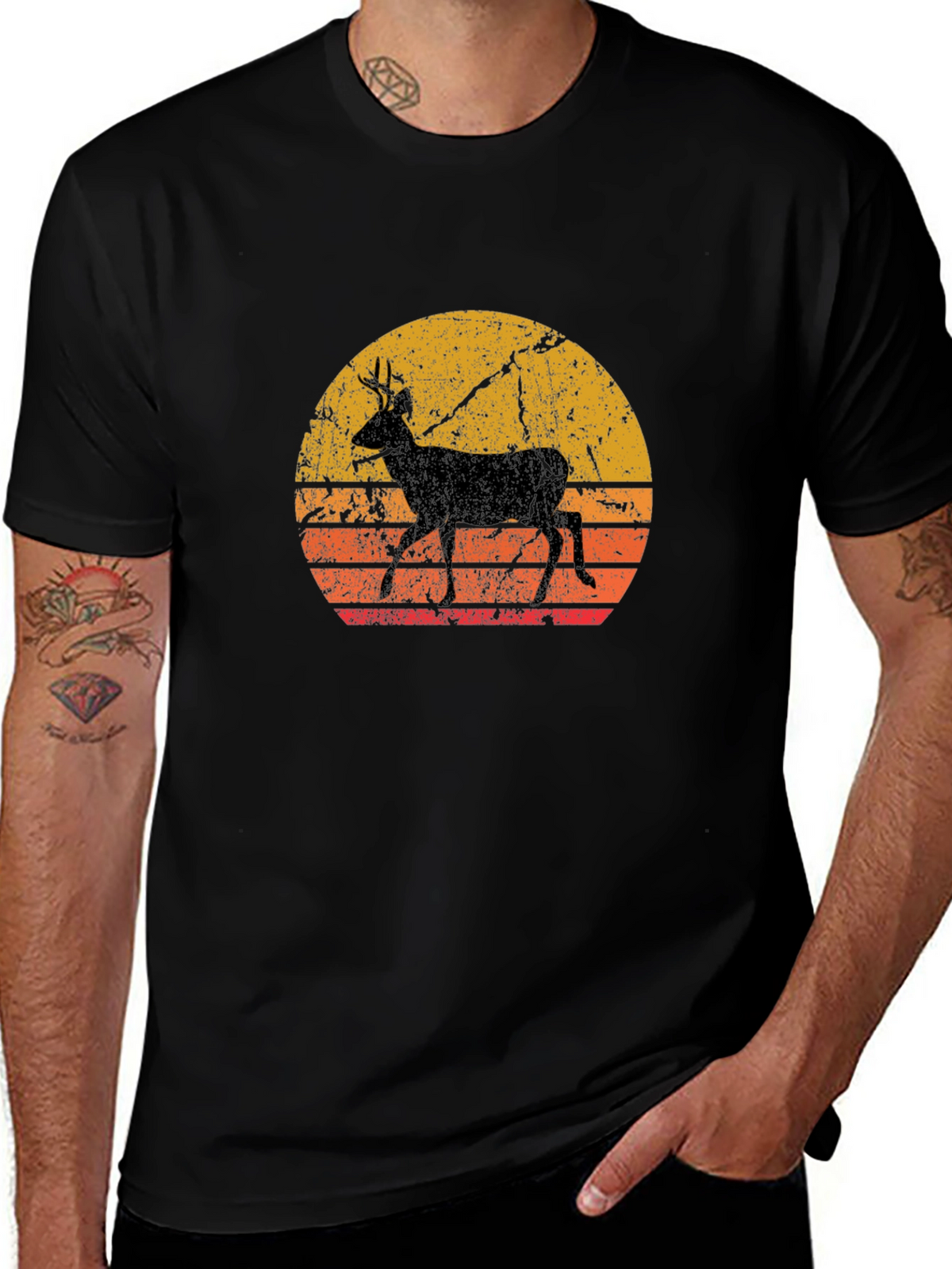 Retro Deer Silhouette T-Shirt