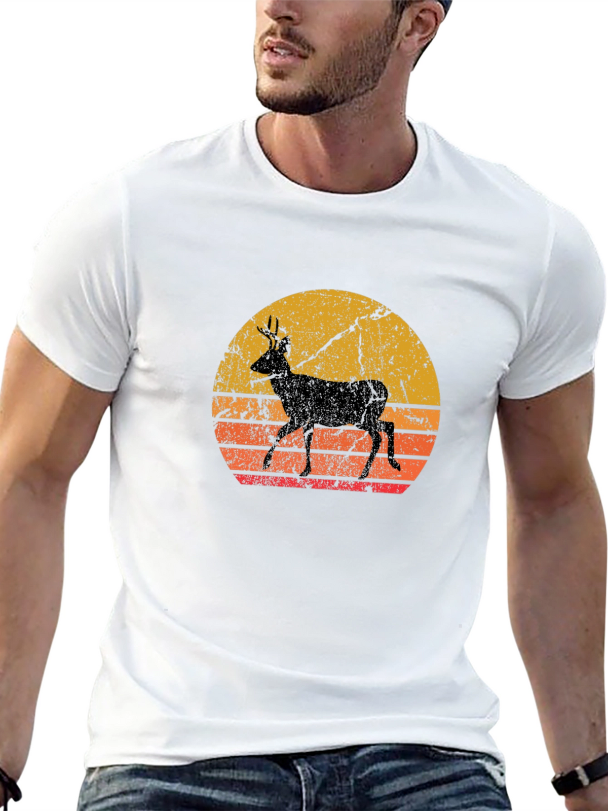 Retro Deer Silhouette T-Shirt
