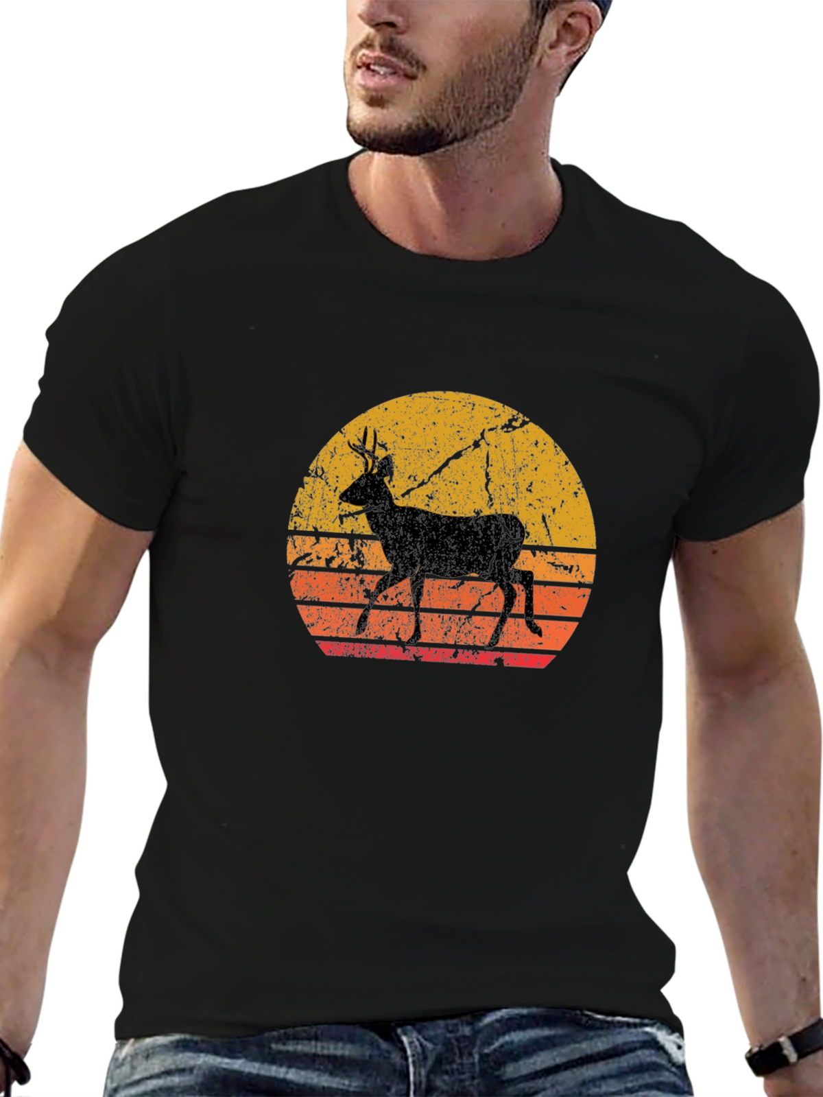 Retro Deer Silhouette T-Shirt