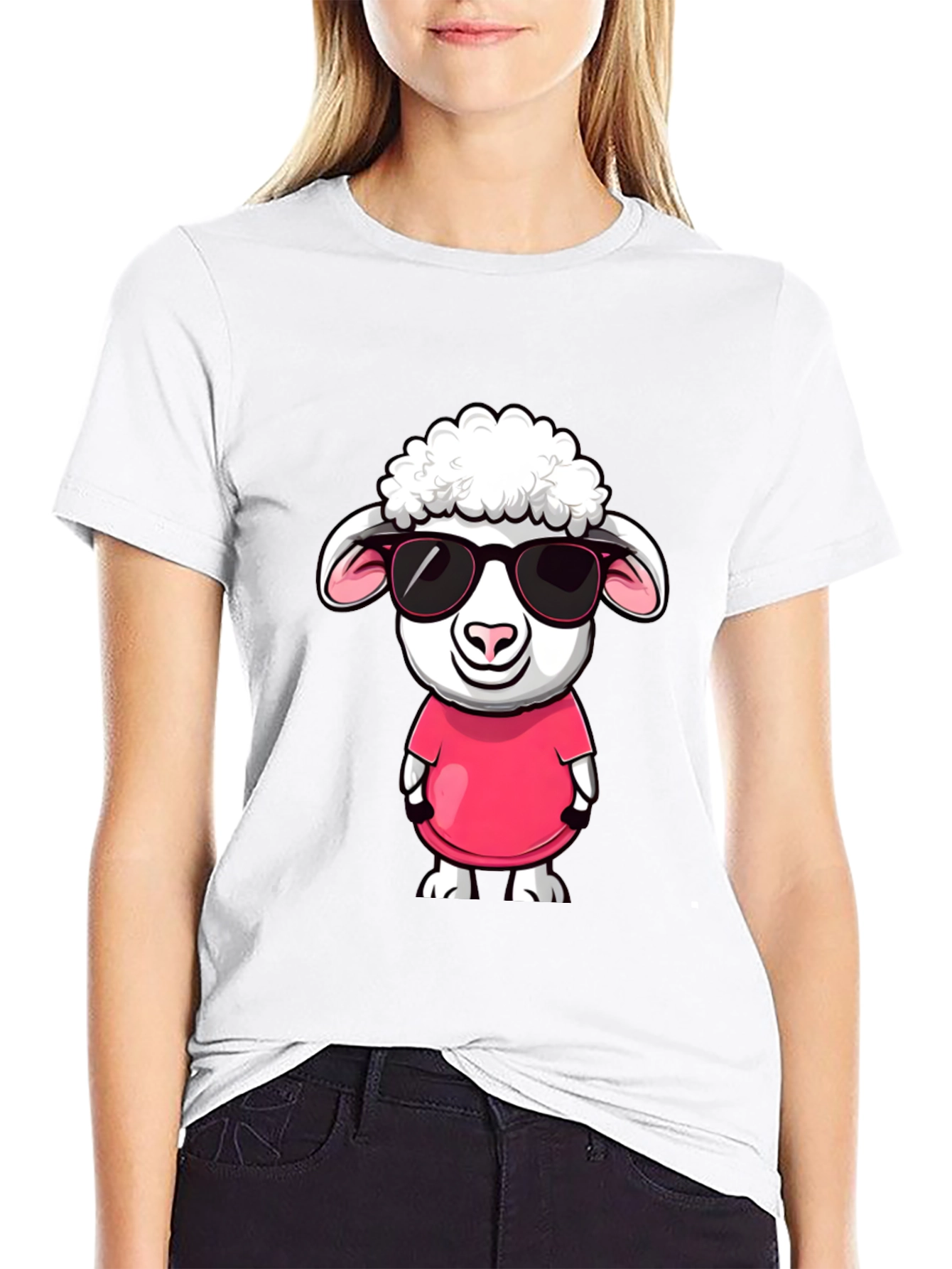 Cool Sheep T-Shirt - Cartoon Lamb with Sunglasses
