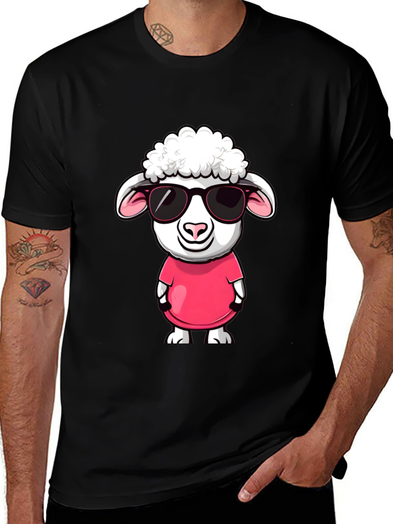 Cool Sheep T-Shirt - Cartoon Lamb with Sunglasses