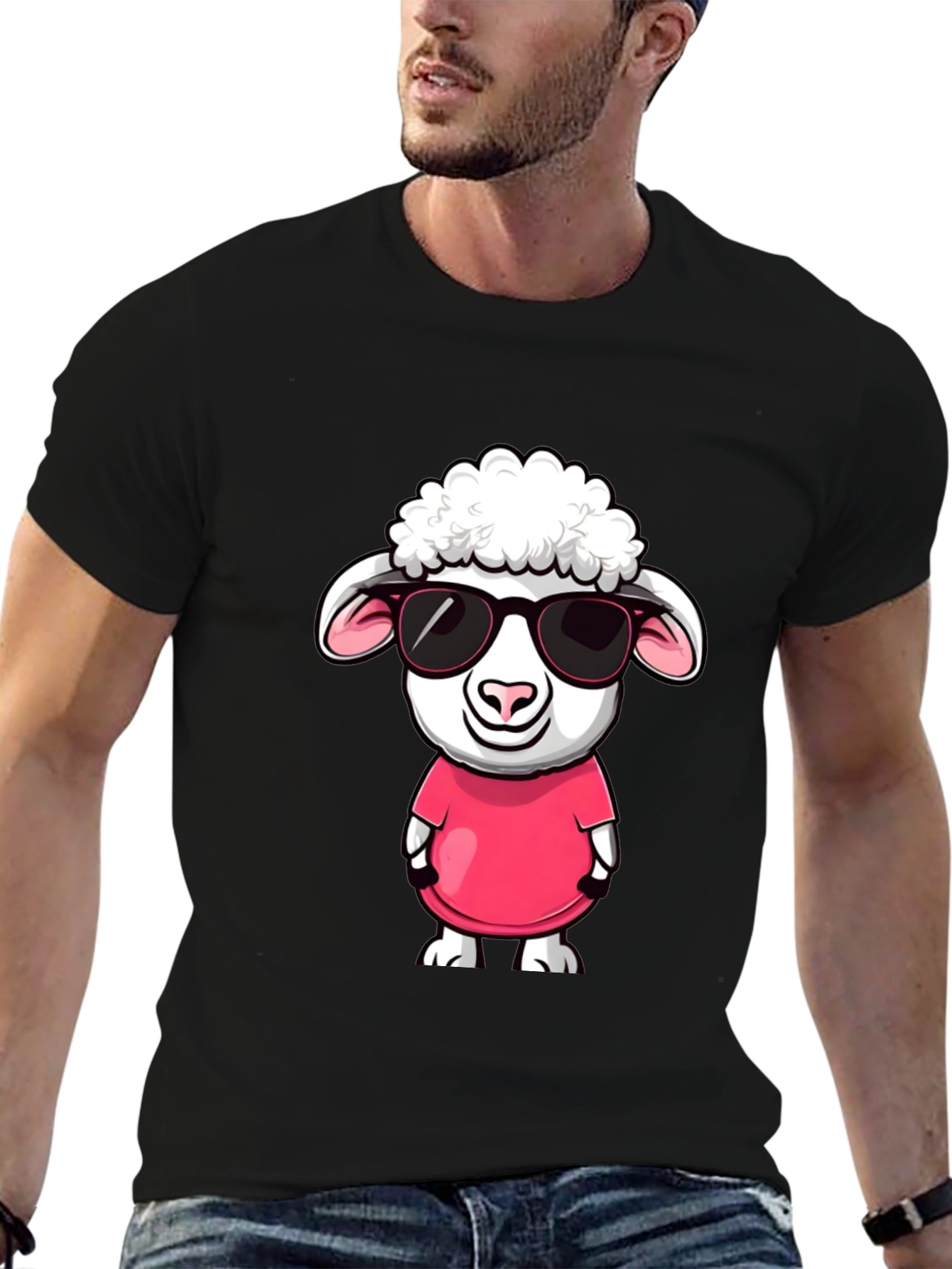 Cool Sheep T-Shirt - Cartoon Lamb with Sunglasses