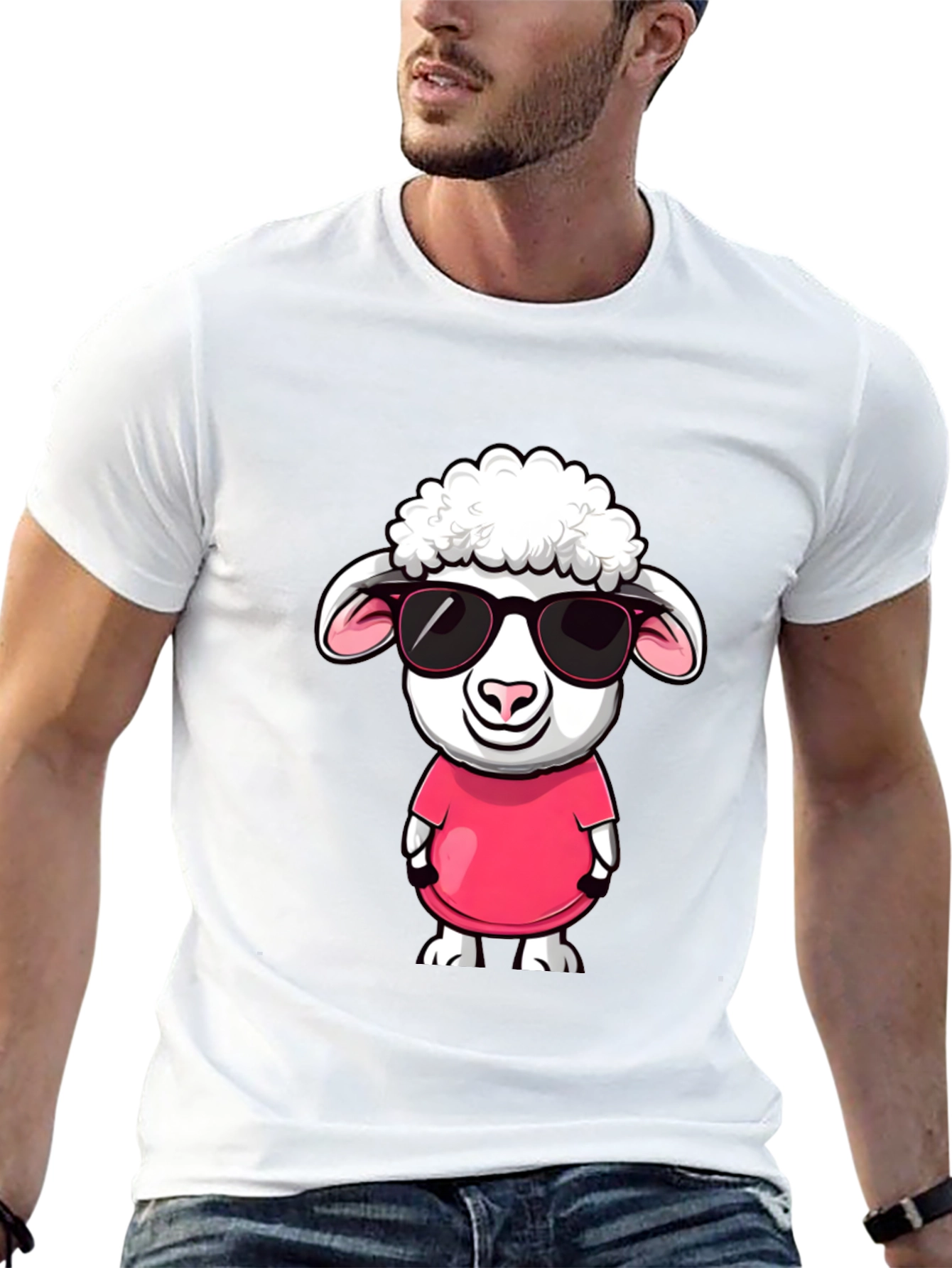 Cool Sheep T-Shirt - Cartoon Lamb with Sunglasses