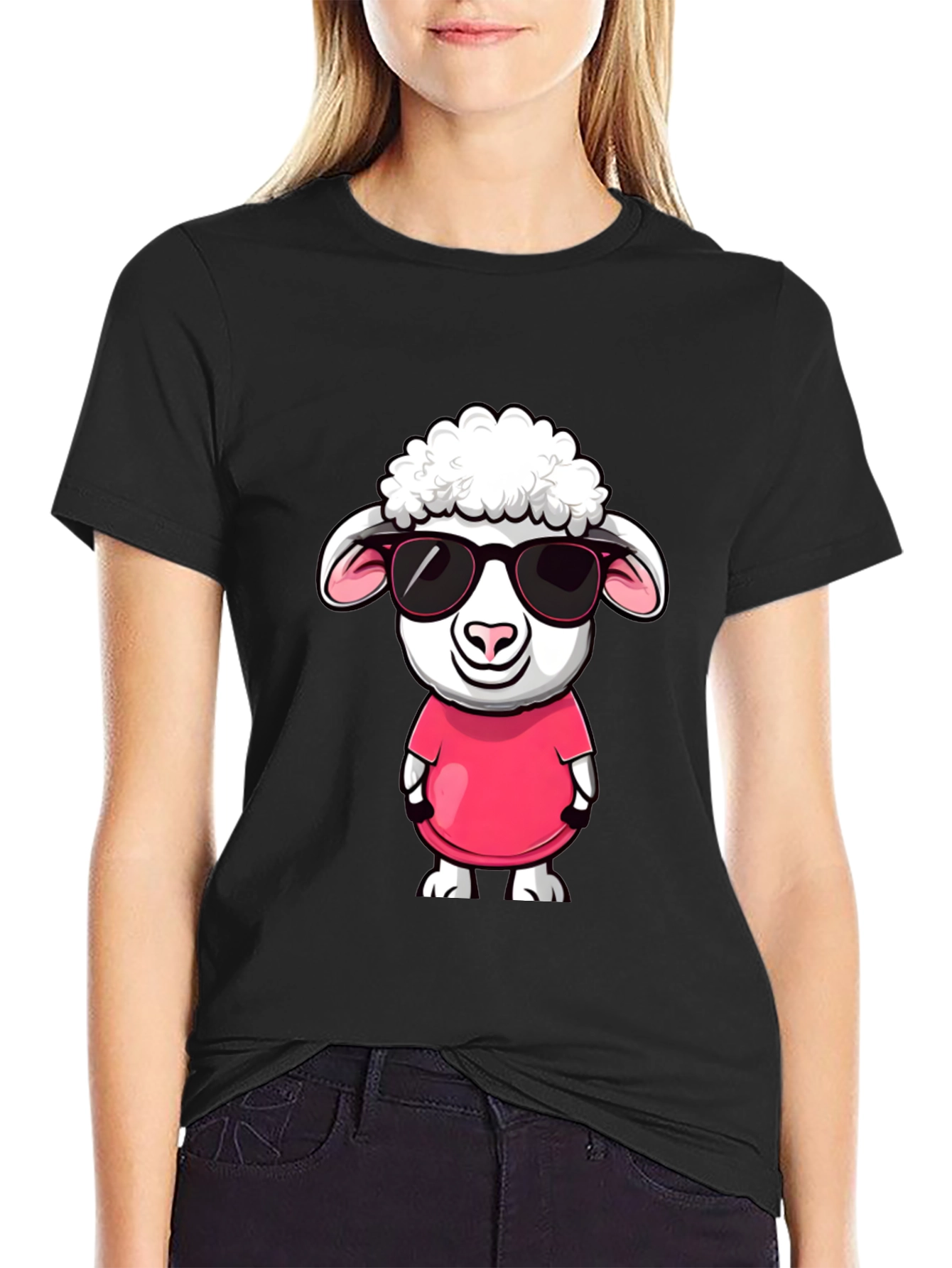 Cool Sheep T-Shirt - Cartoon Lamb with Sunglasses