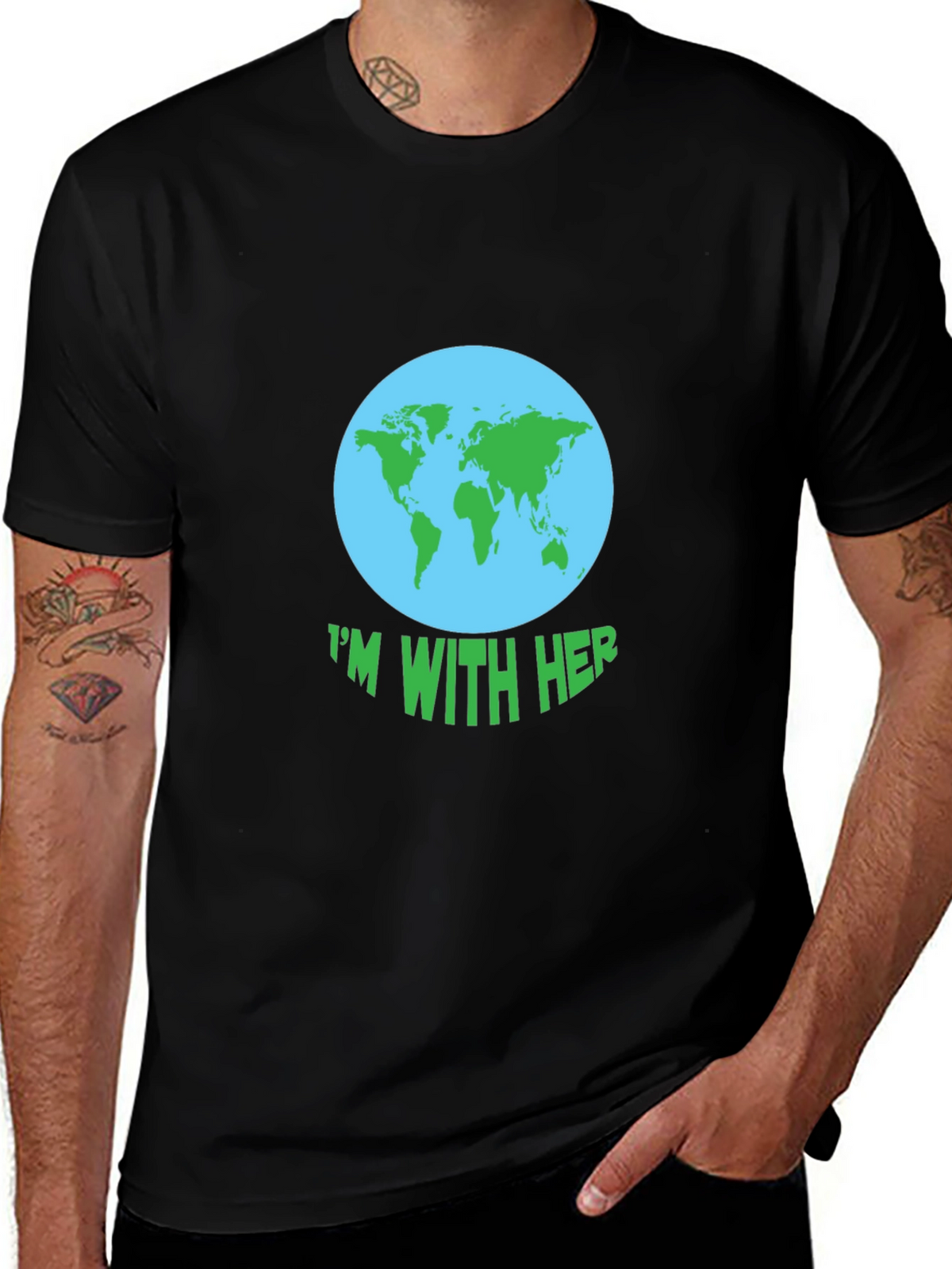 Im With Her Earth Graphic Tee