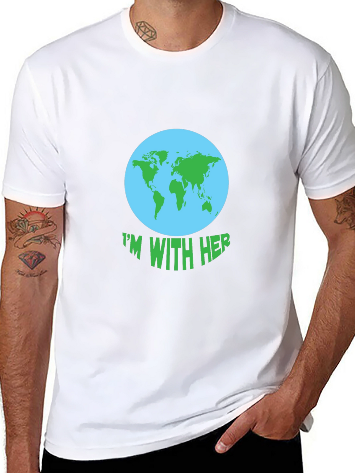 Im With Her Earth Graphic Tee