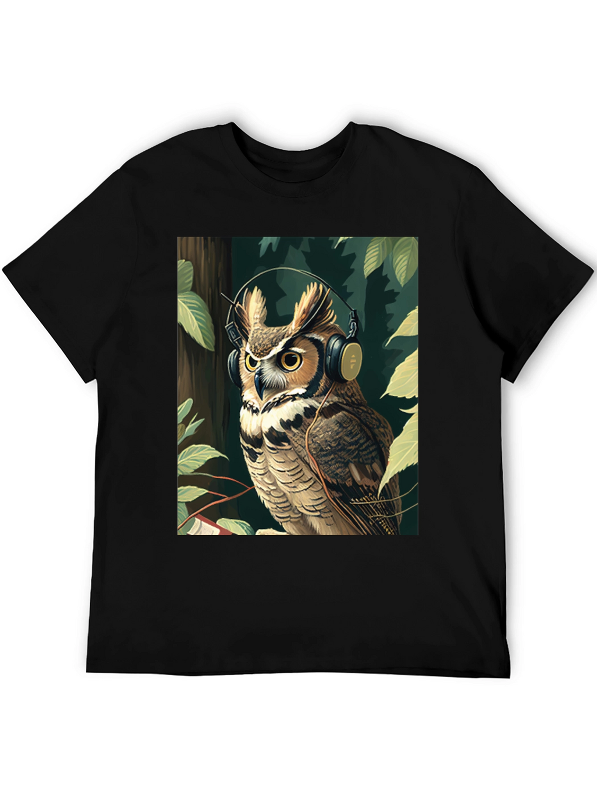 Owl with Headphones Graphic Tee - Stylish & Unique