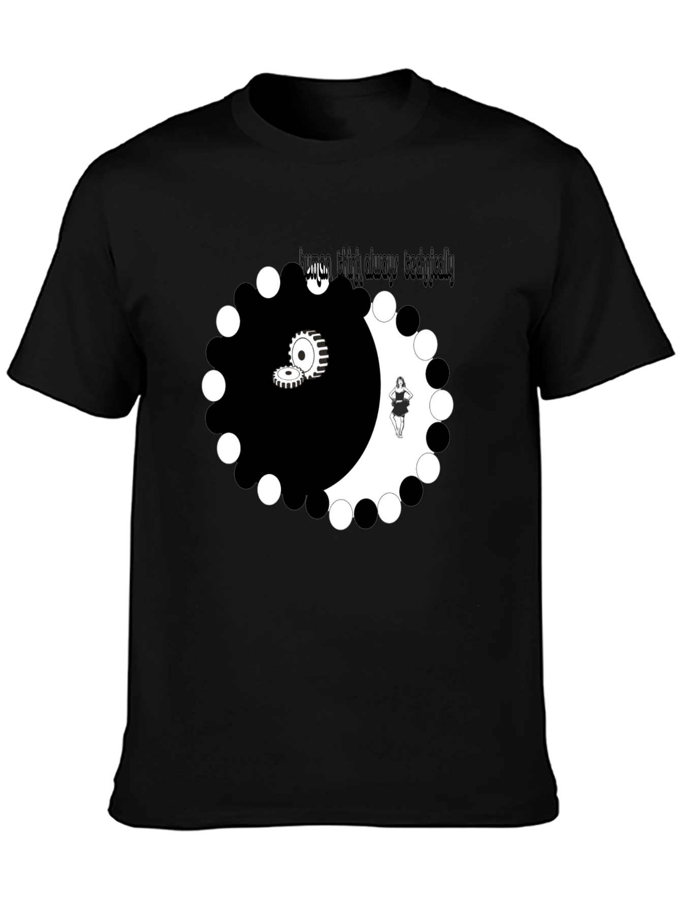 Yin Yang Graphic Tee - Always Think Technically T-Shirt