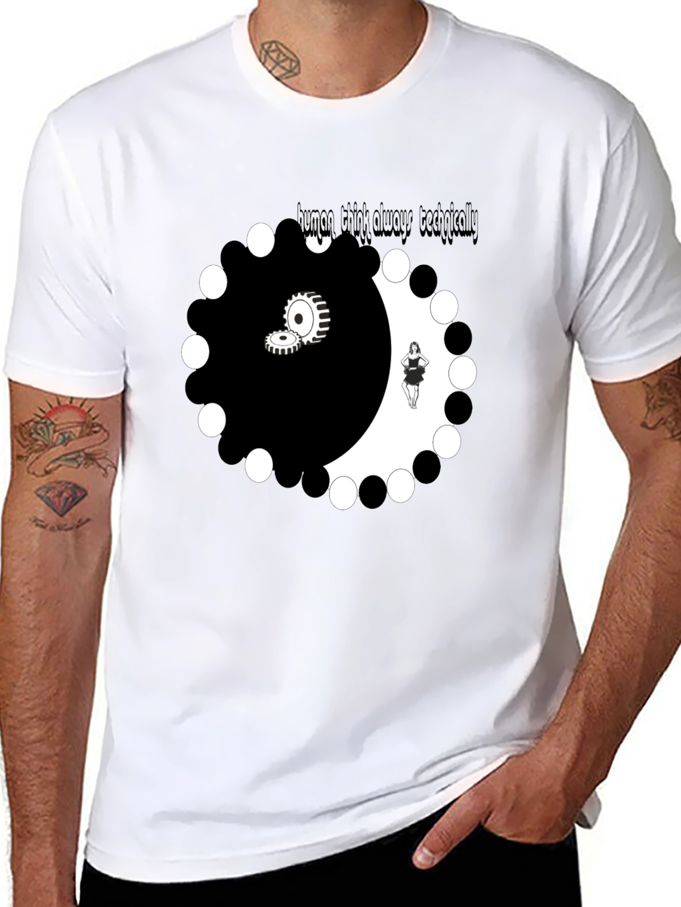 Yin Yang Graphic Tee - Always Think Technically T-Shirt