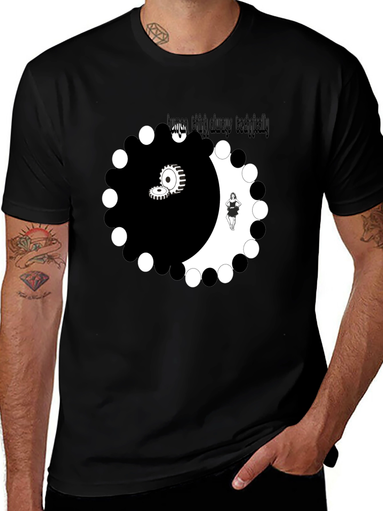 Yin Yang Graphic Tee - Always Think Technically T-Shirt