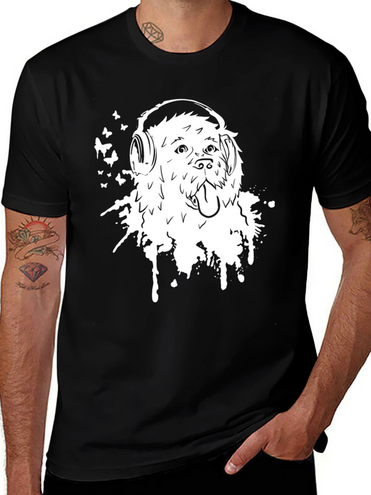 Dog with Headphones Graphic Tee