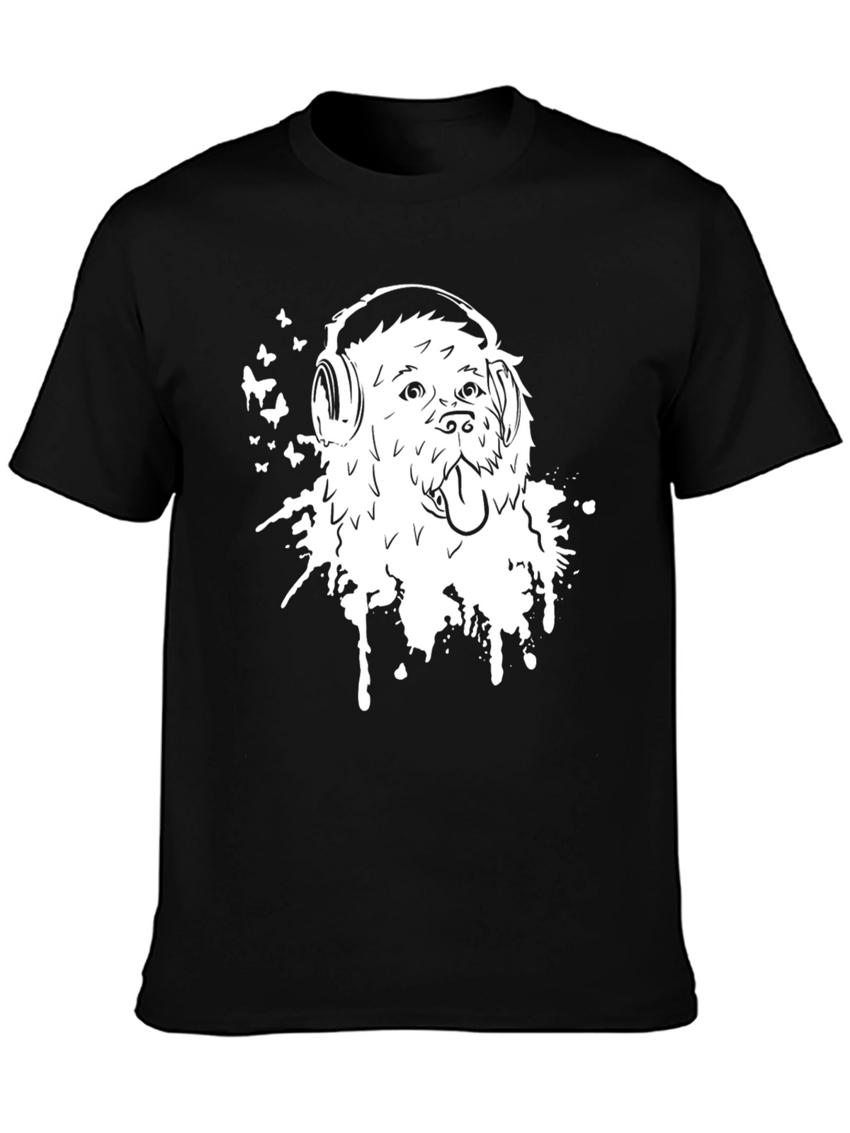 Dog with Headphones Graphic Tee
