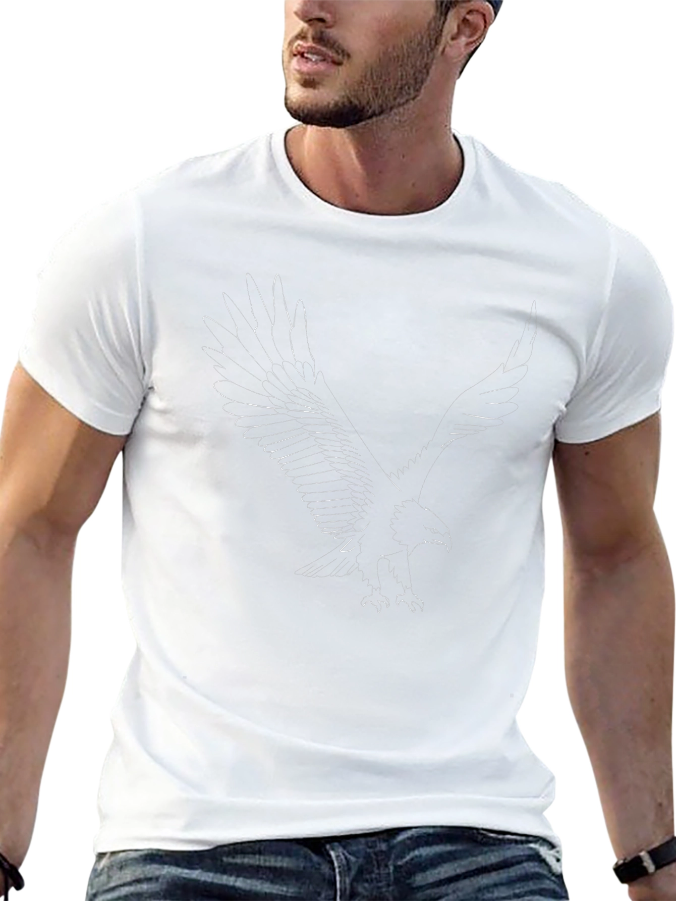 Eagle Print Black T-Shirt - Mens Graphic Tee