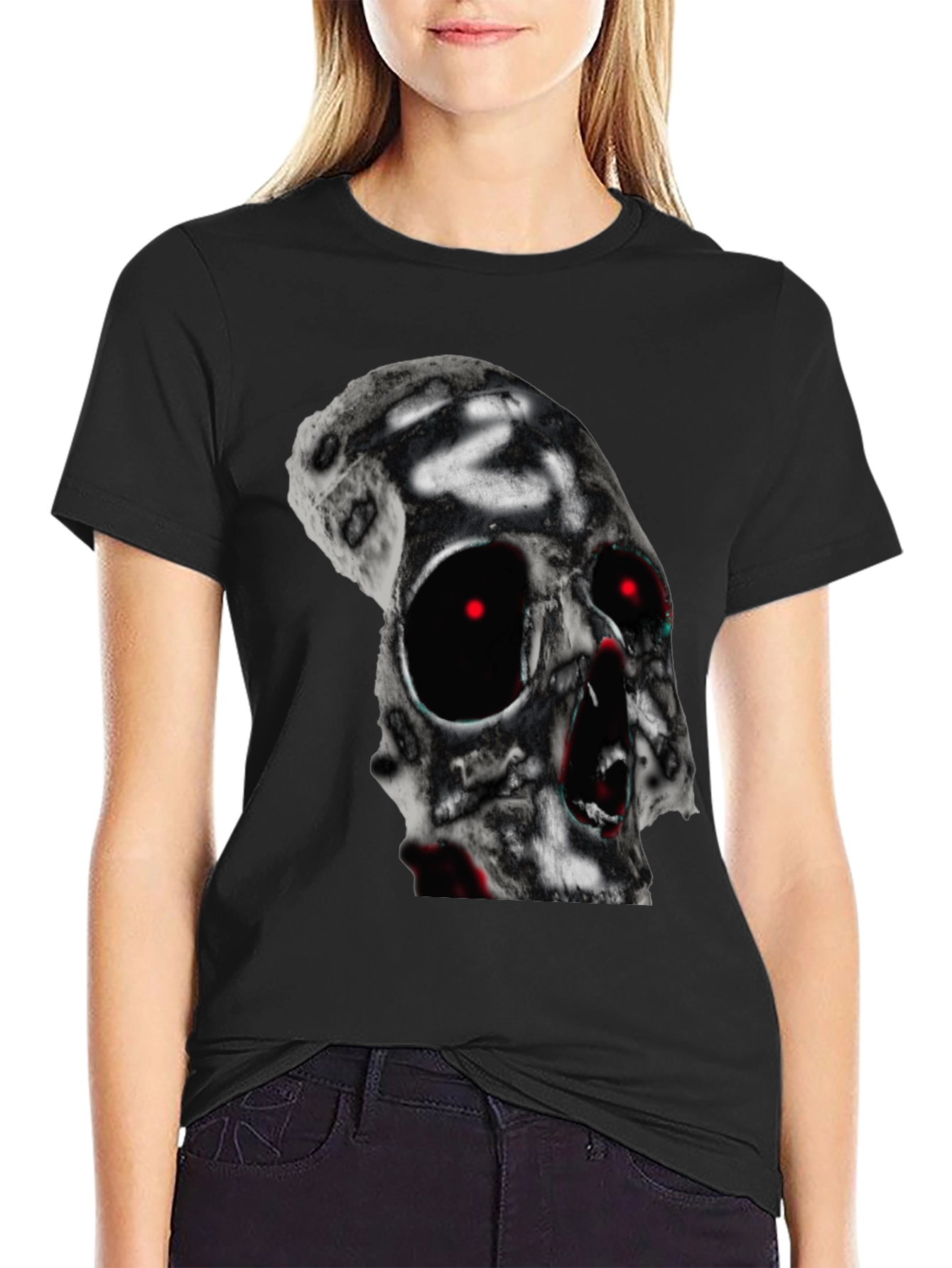 Skull Graphic T-Shirt - Black Cotton Tee