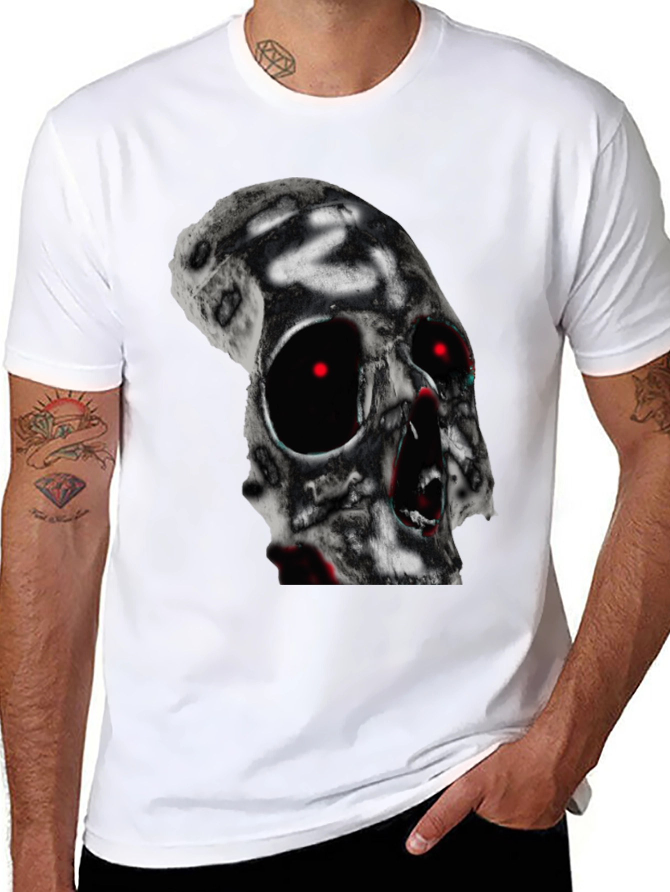 Skull Graphic T-Shirt - Black Cotton Tee