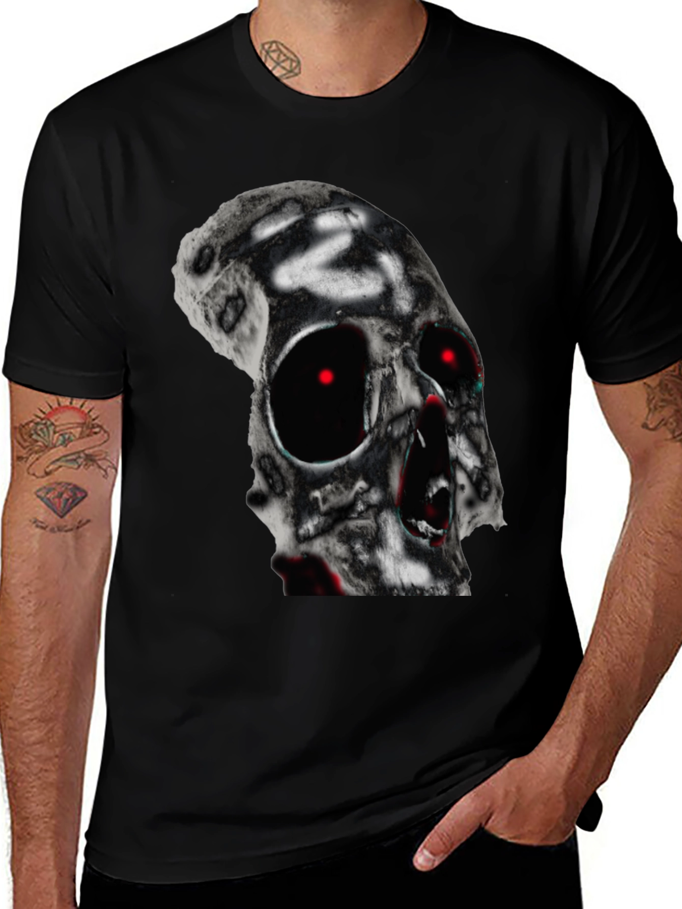 Skull Graphic T-Shirt - Black Cotton Tee