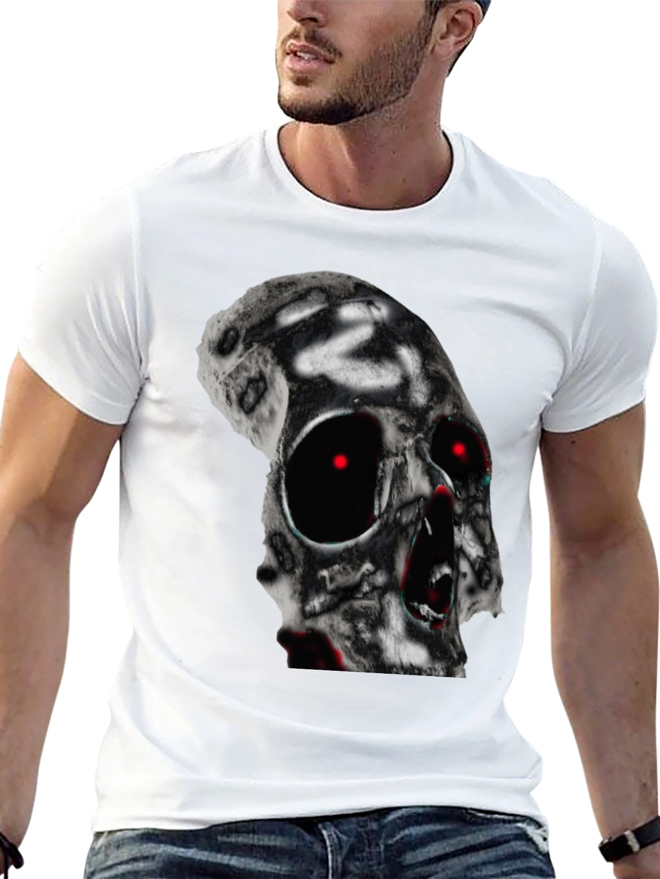 Skull Graphic T-Shirt - Black Cotton Tee