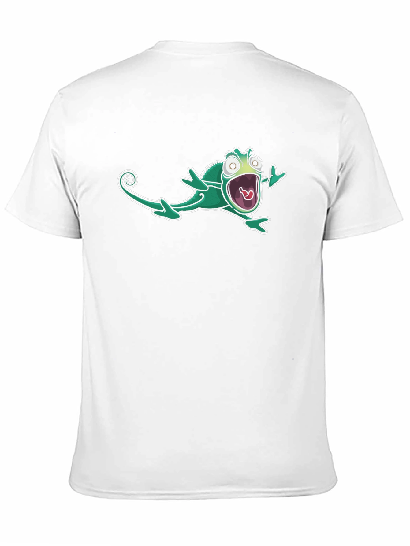Cartoon Chameleon Black T-Shirt