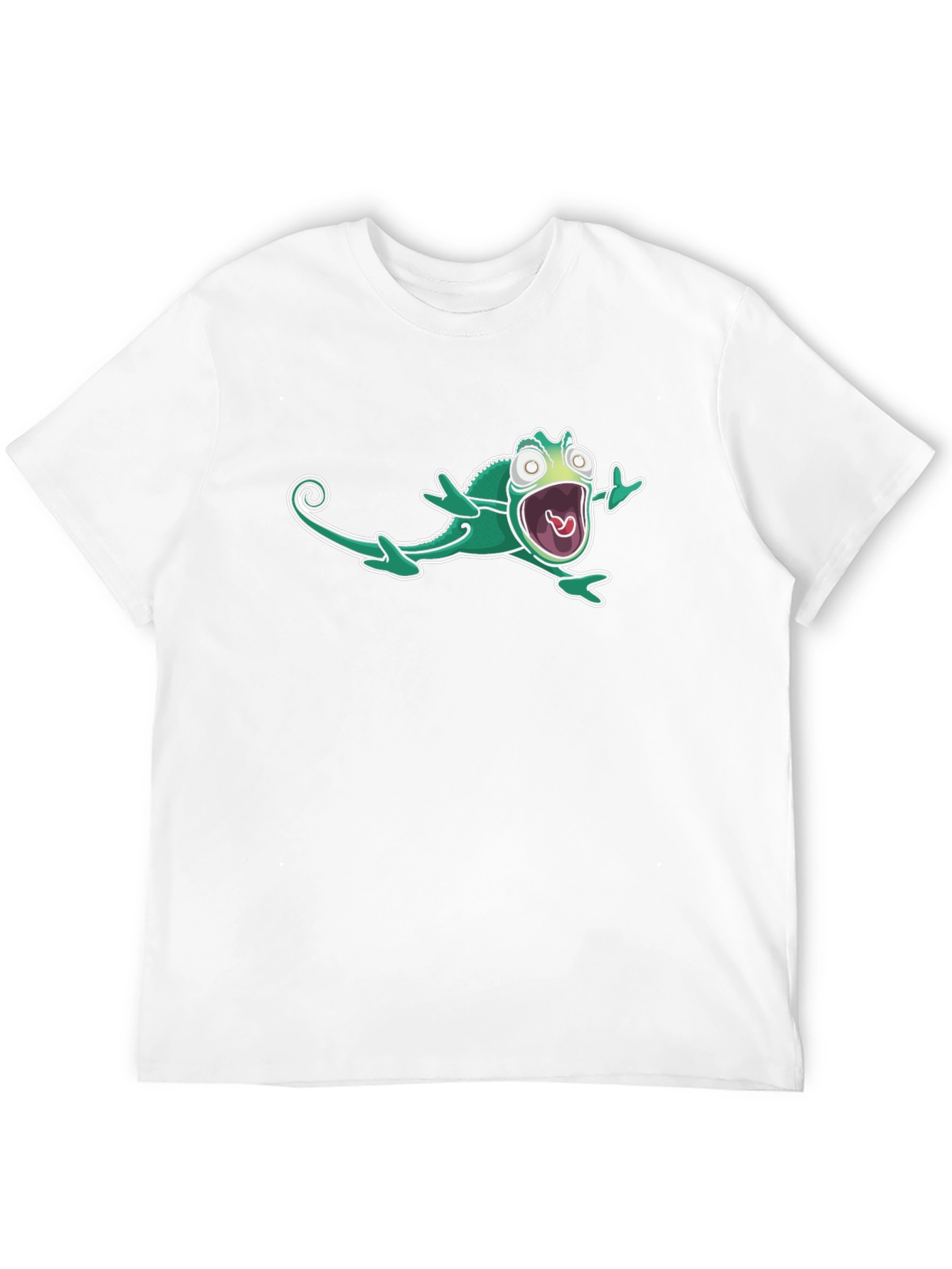 Cartoon Chameleon Black T-Shirt