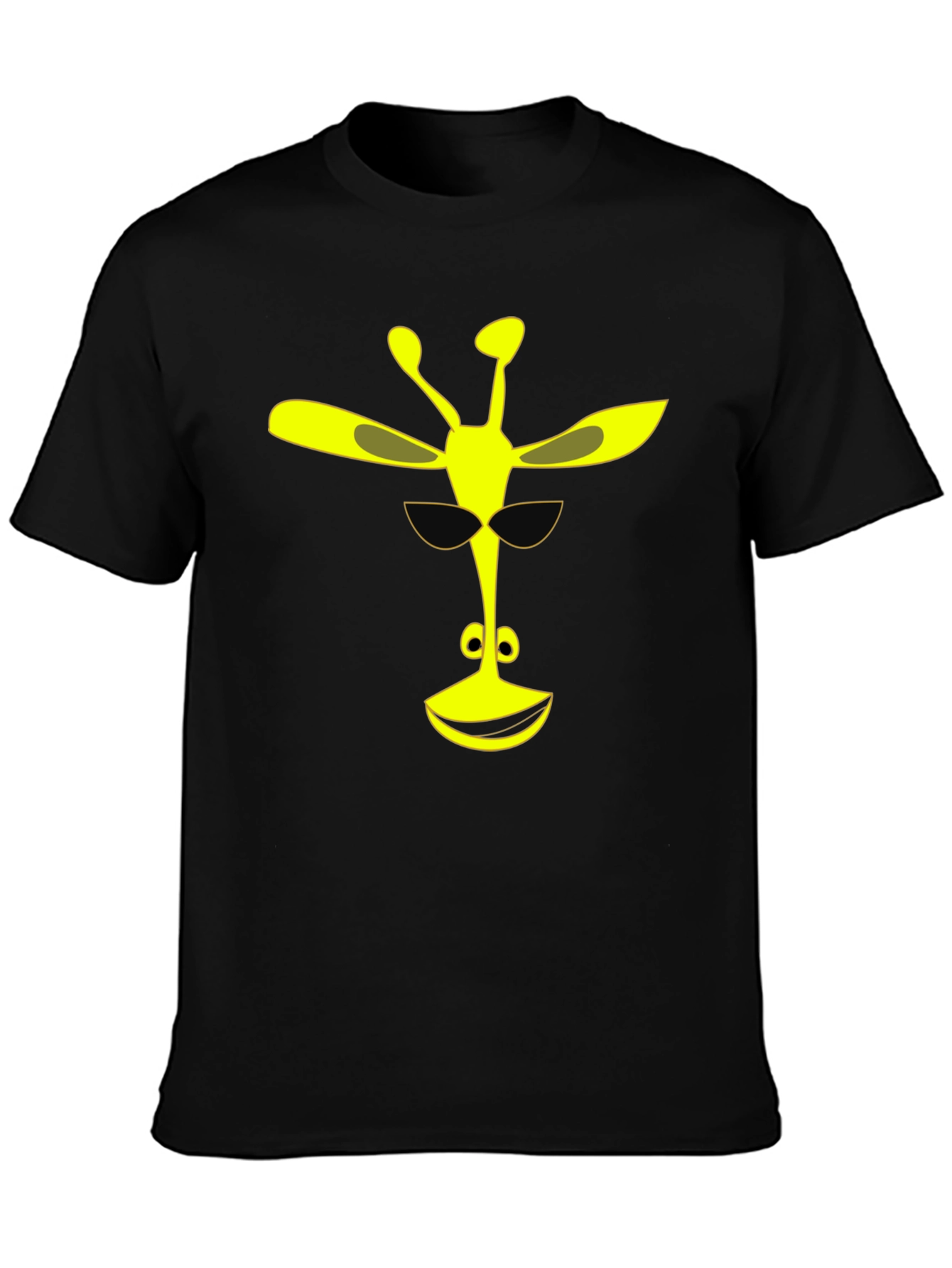 Cool Giraffe Graphic Tee - Black Cotton T-Shirt