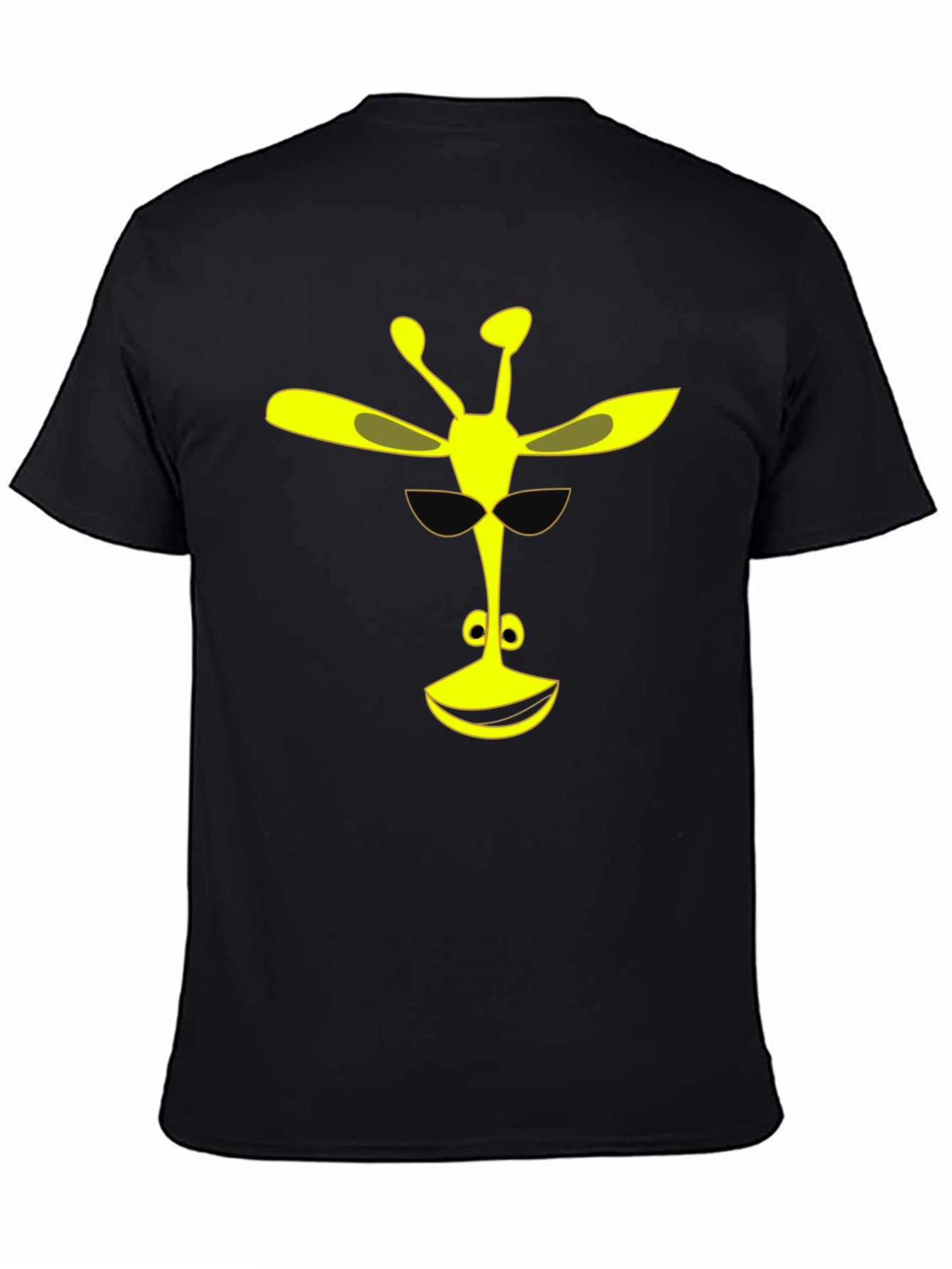 Cool Giraffe Graphic Tee - Black Cotton T-Shirt