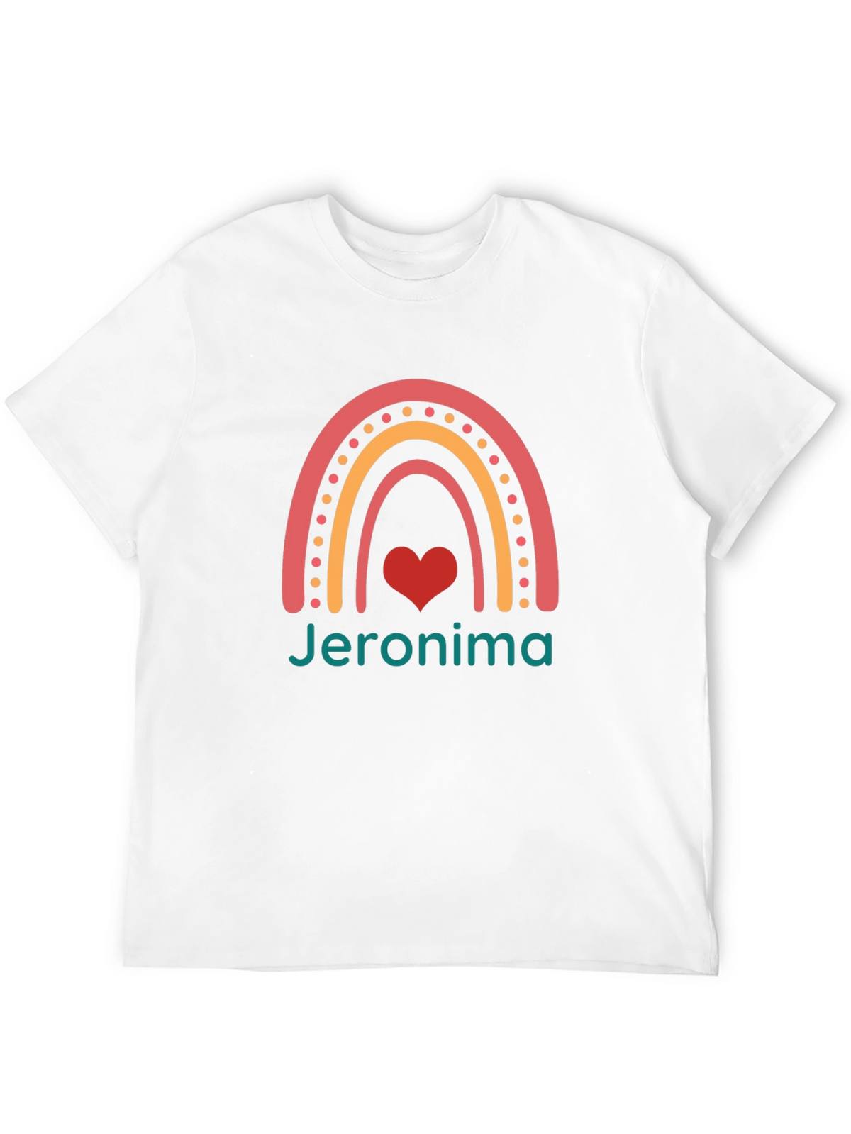 Jeronima Rainbow Heart T-Shirt - Personalized