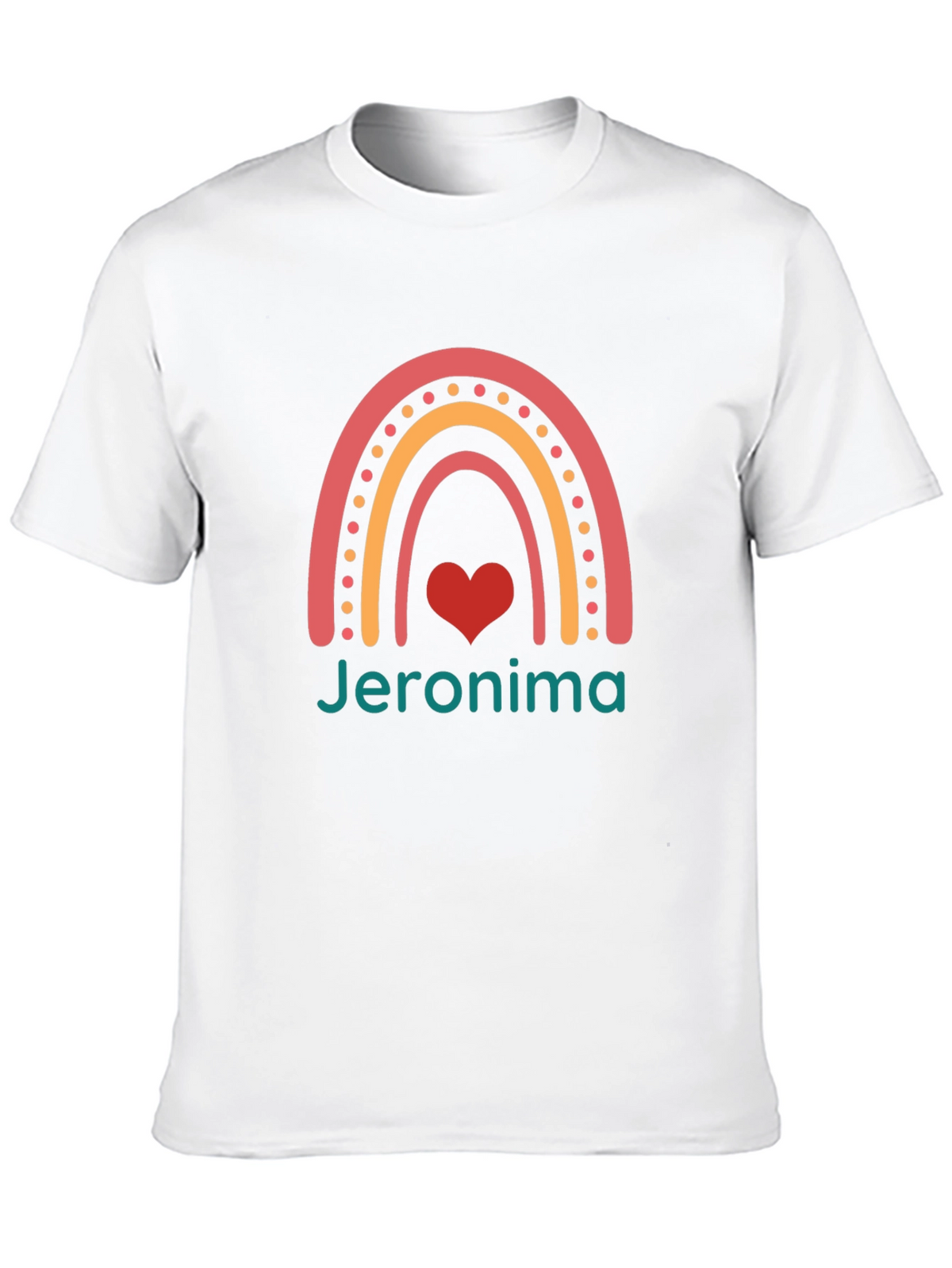 Jeronima Rainbow Heart T-Shirt - Personalized