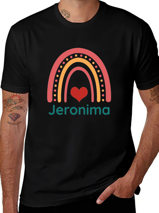 Jeronima Rainbow Heart T-Shirt - Personalized