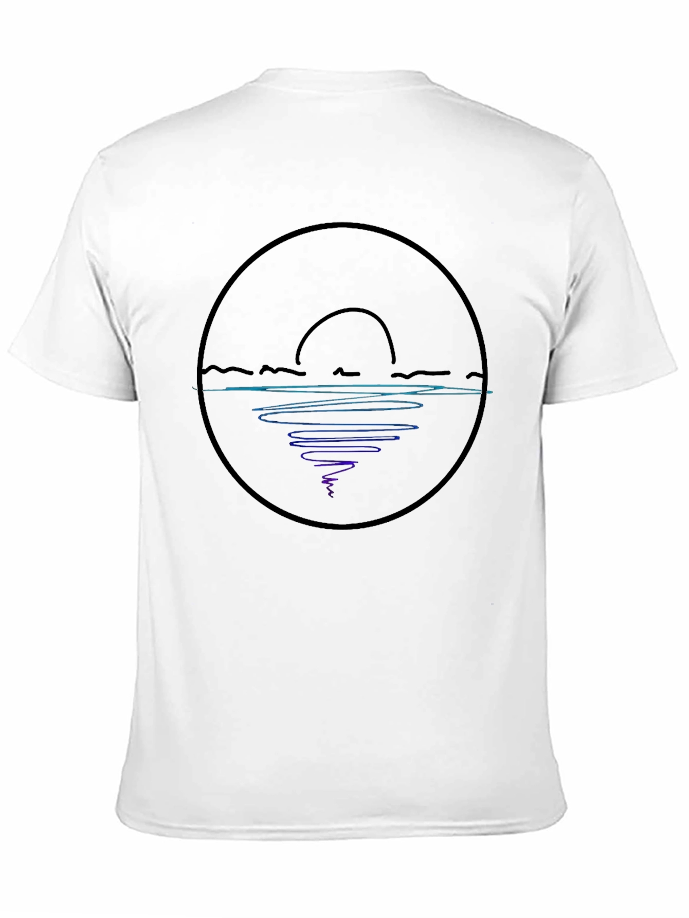 Abstract Sunset Graphic Tee - Black