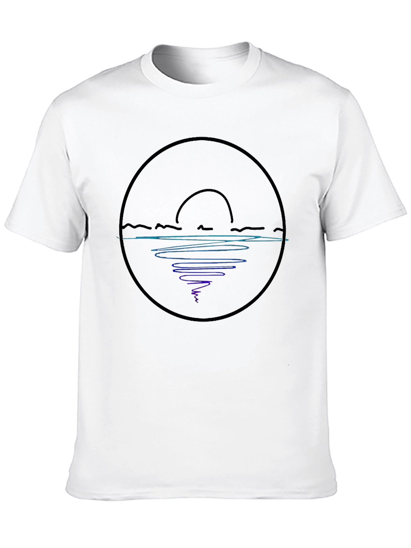 Abstract Sunset Graphic Tee - Black