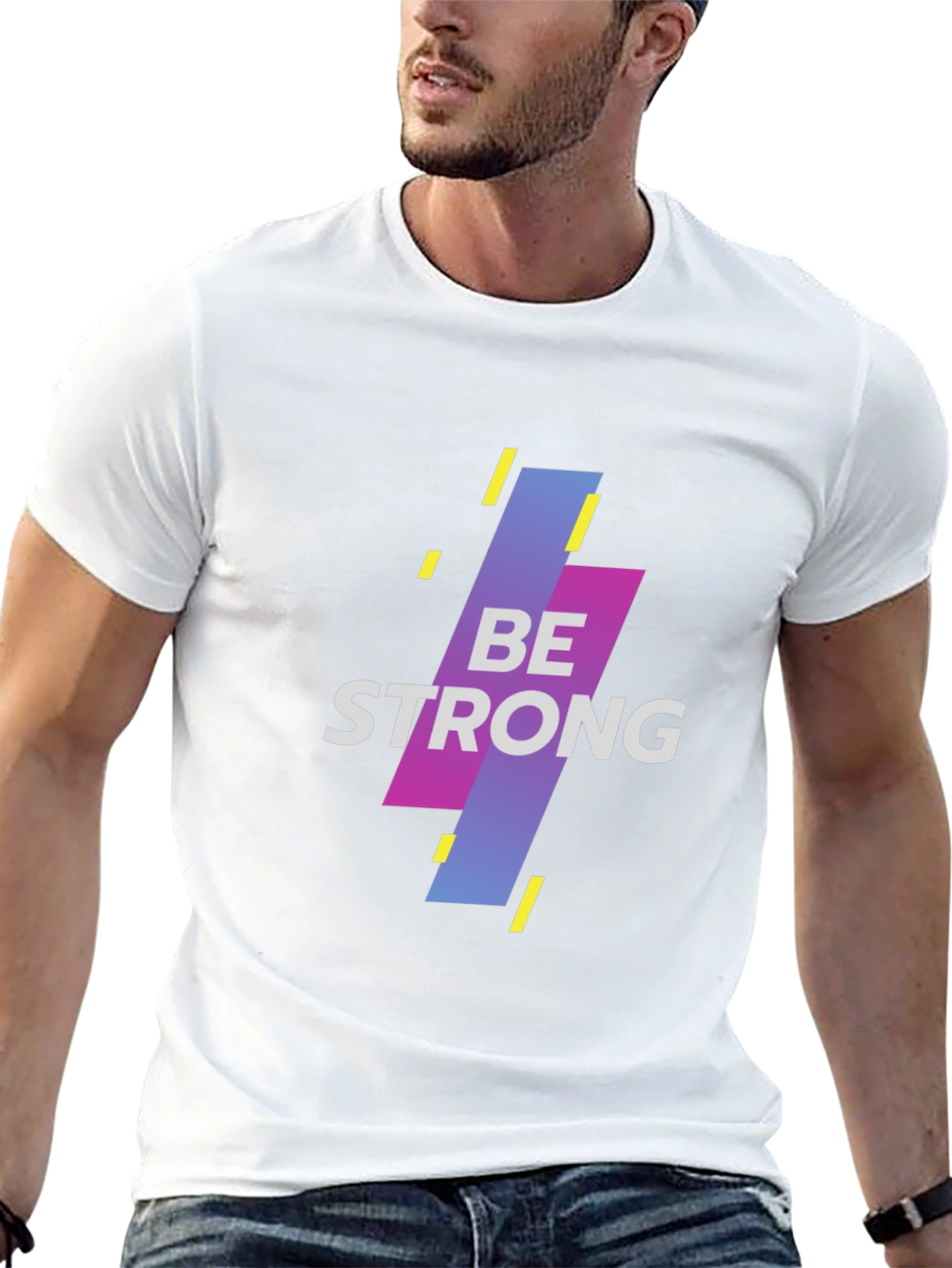 Be Strong Graphic Black T-Shirt