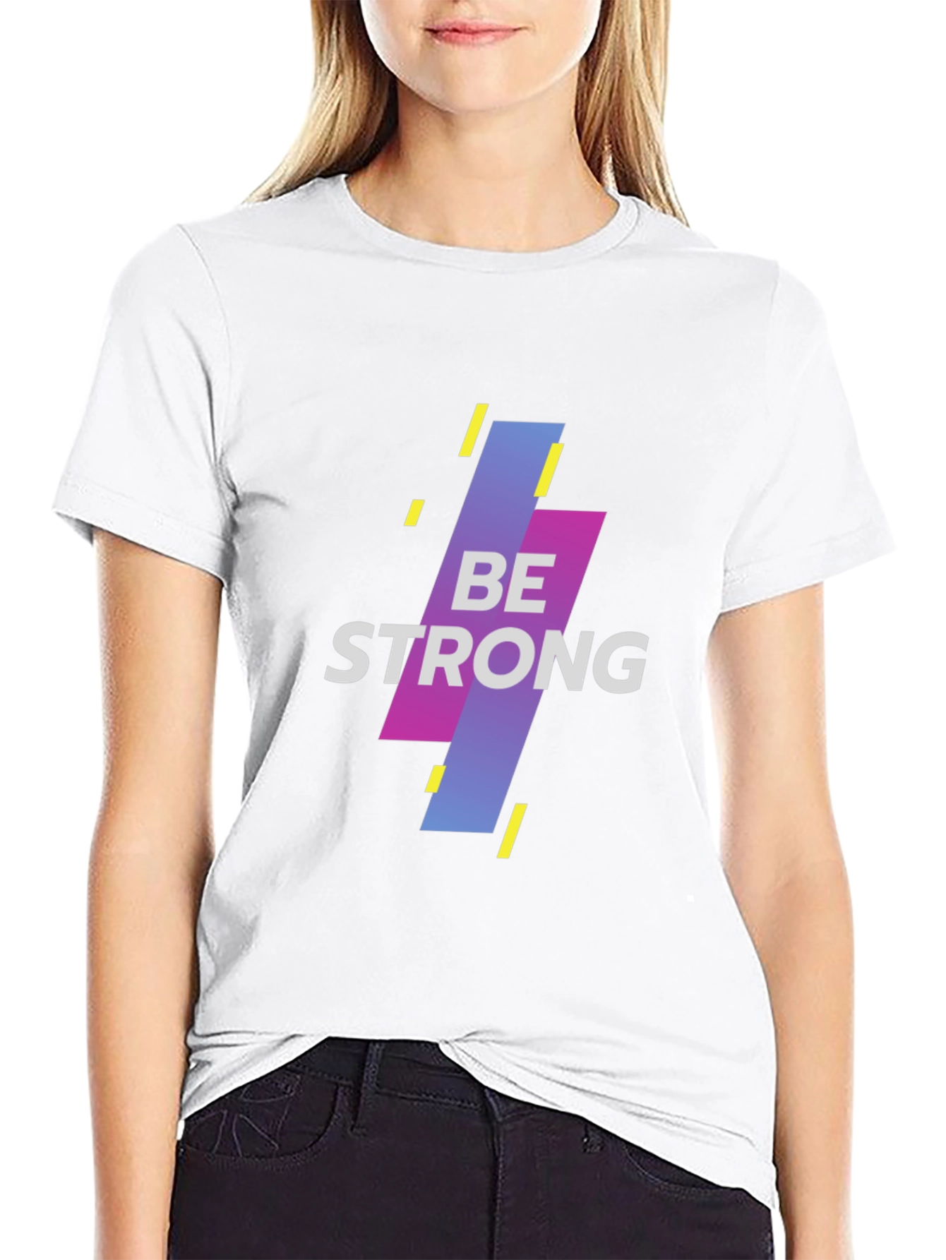 Be Strong Graphic Black T-Shirt
