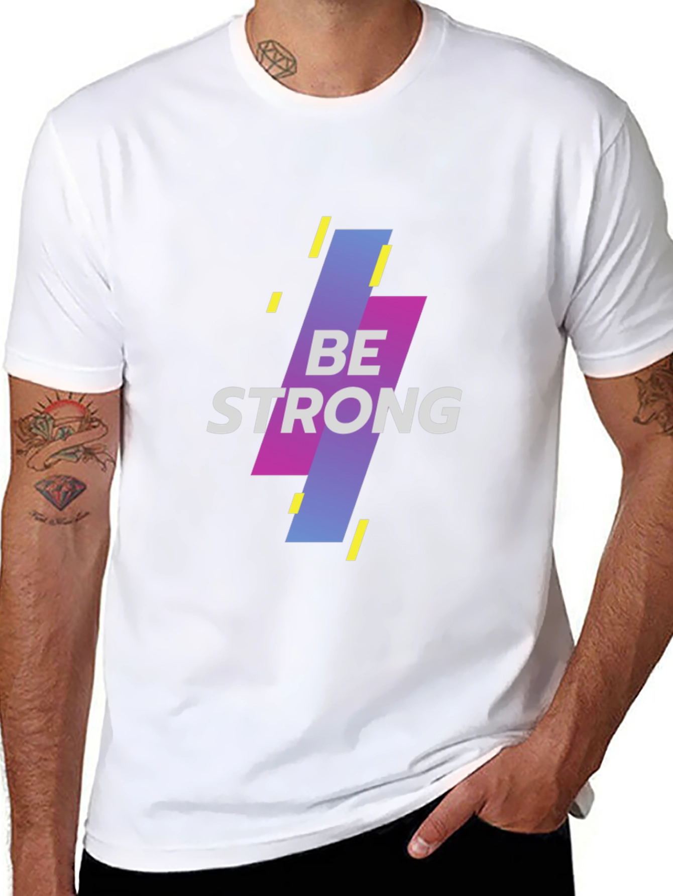 Be Strong Graphic Black T-Shirt