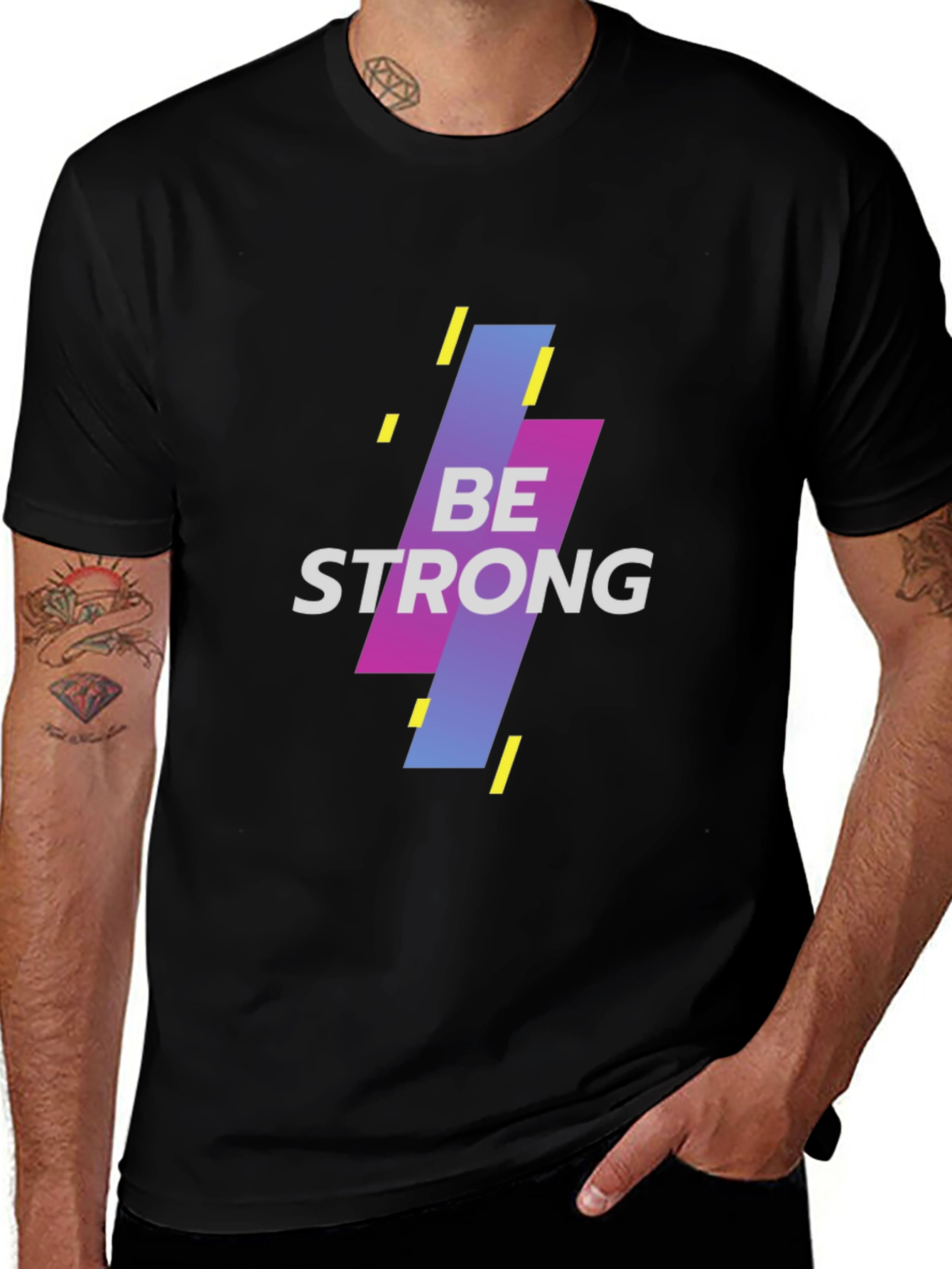 Be Strong Graphic Black T-Shirt