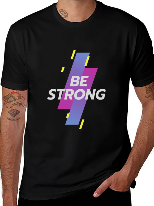 Be Strong Graphic Black T-Shirt