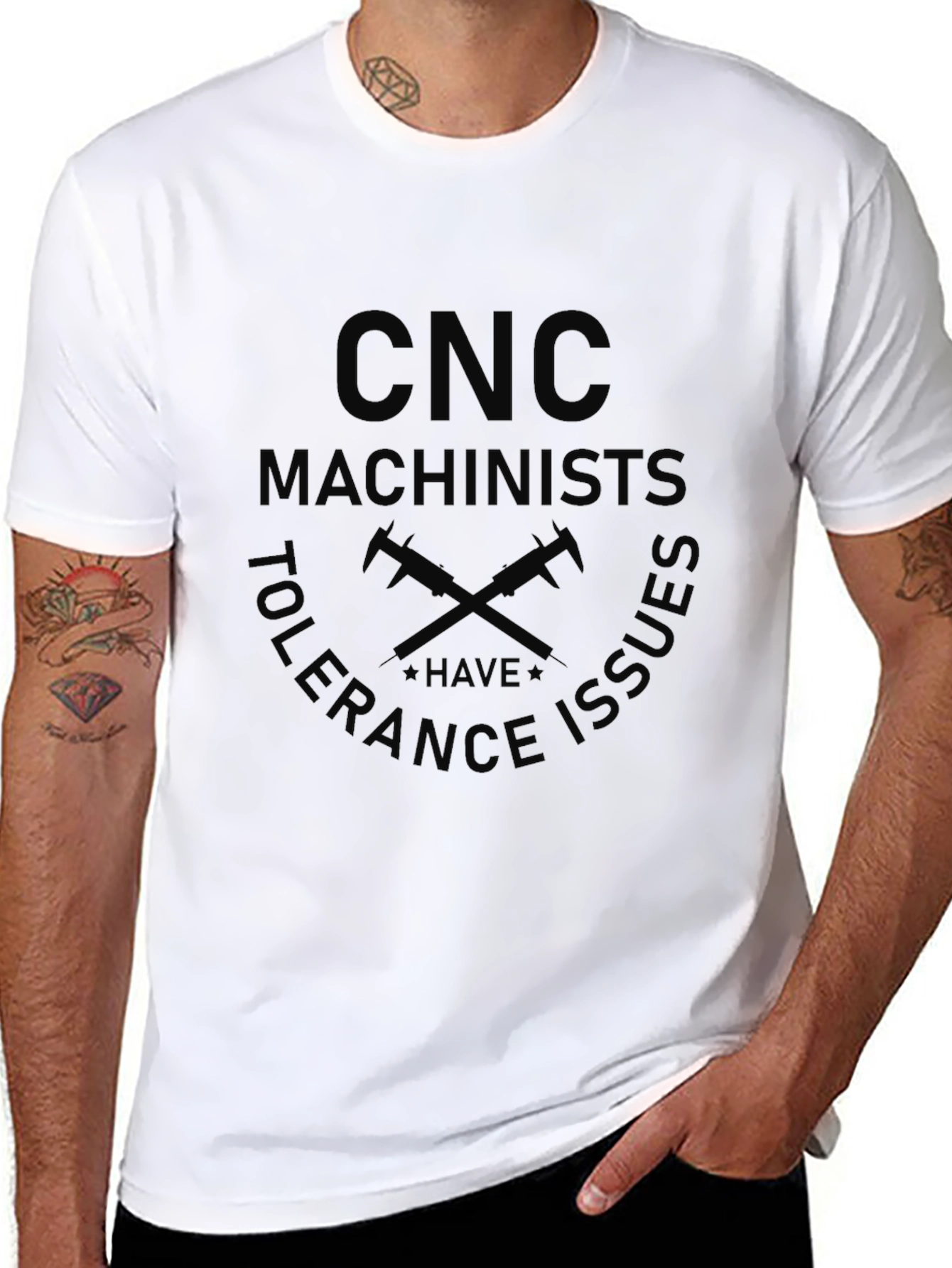 CNC Machinists Tolerance Issues Black T-Shirt