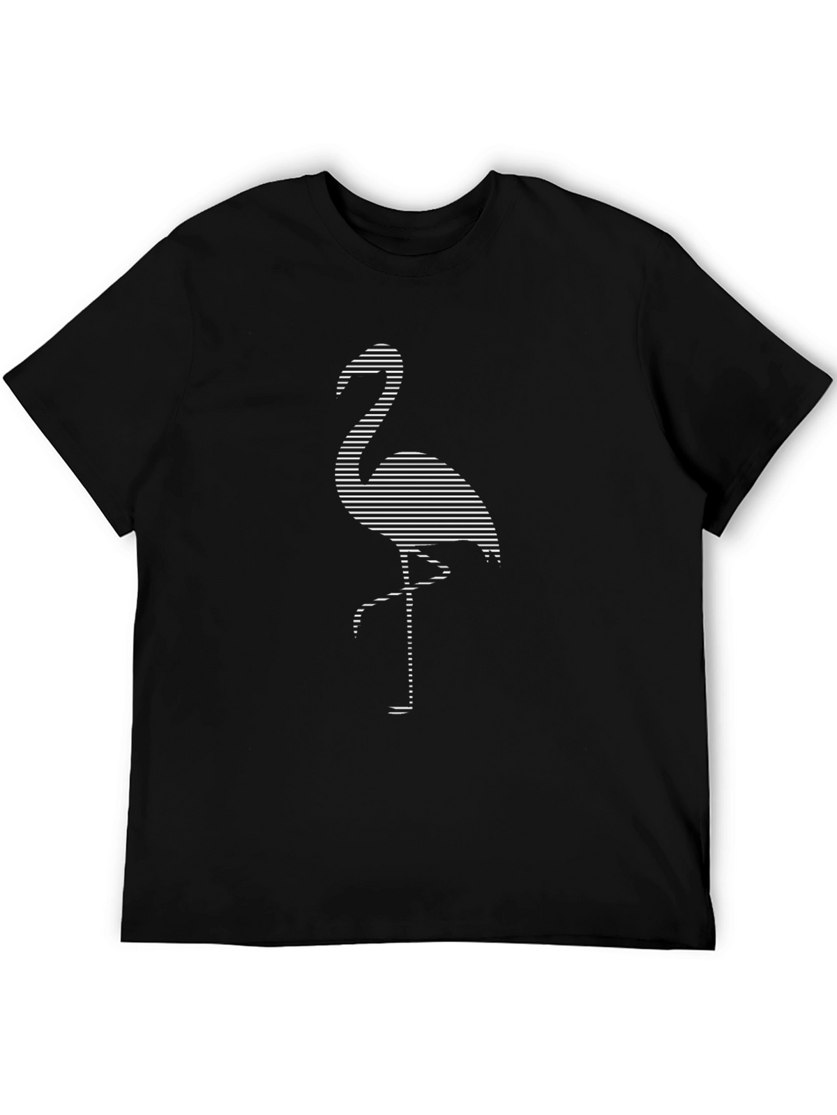 Modern Flamingo Graphic Tee - Black