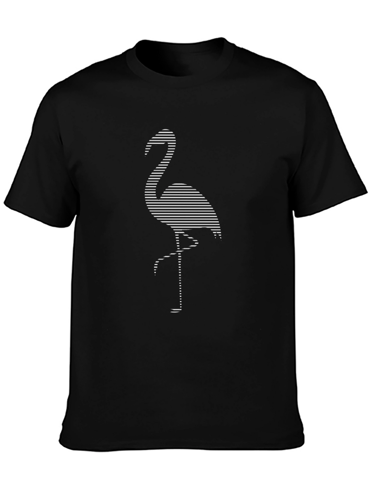 Modern Flamingo Graphic Tee - Black