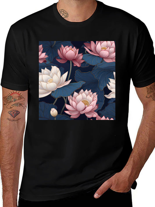 Elegant Lotus Blossom Graphic Tee