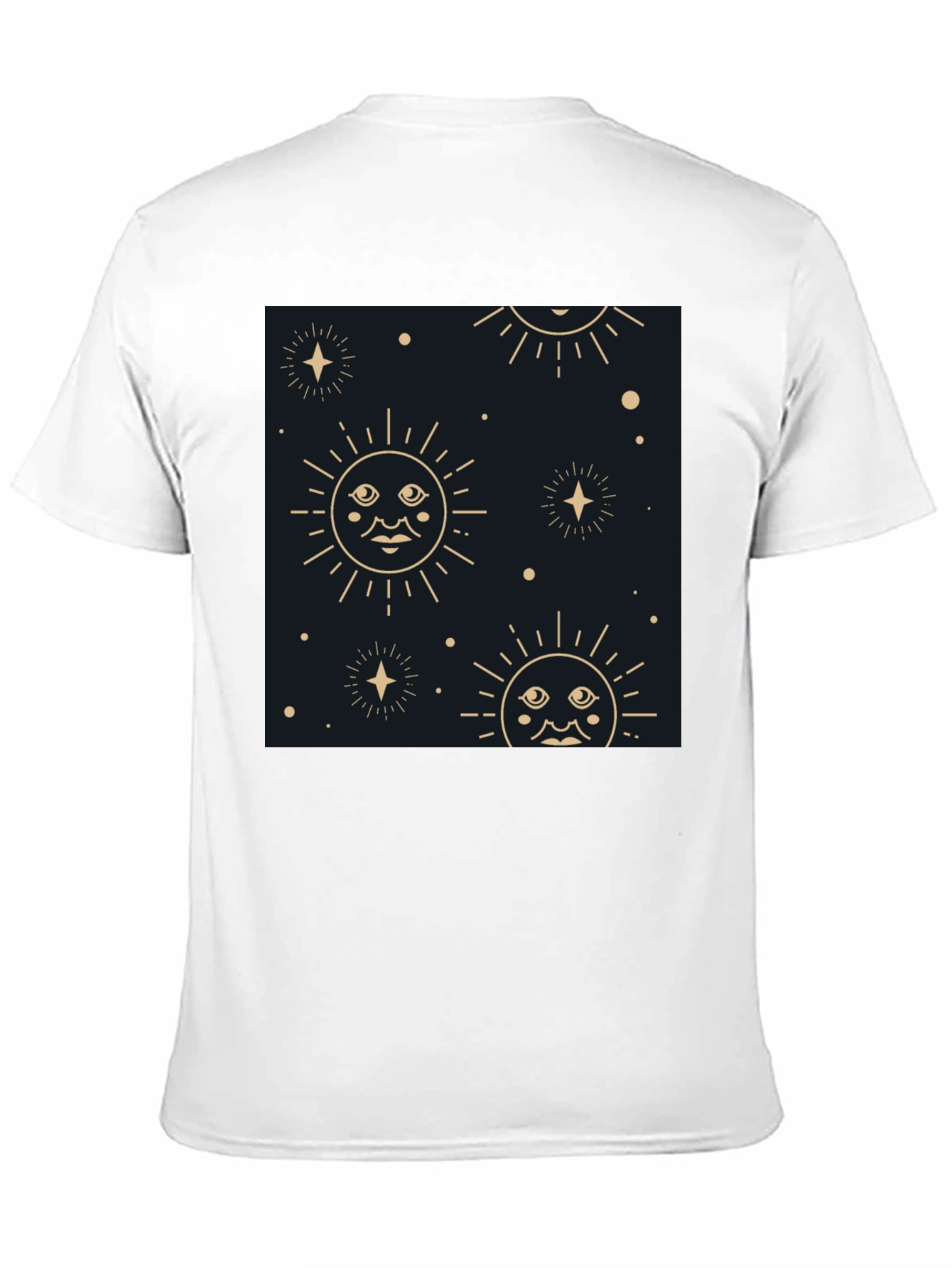 Celestial Sun & Star Graphic Black T-Shirt