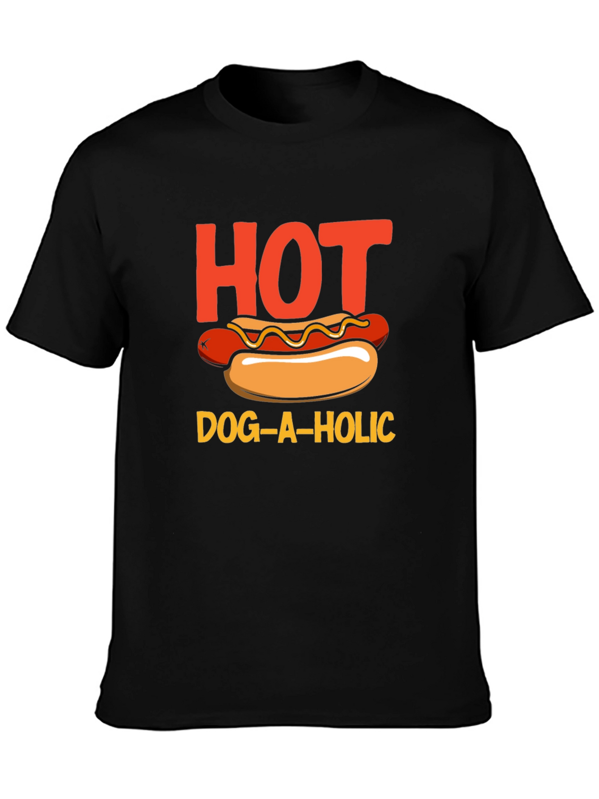 Hot Dog-a-holic Graphic T-Shirt - Black