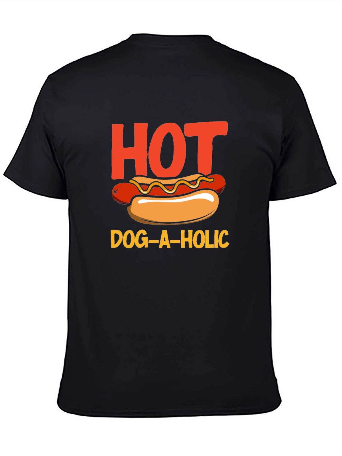 Hot Dog-a-holic Graphic T-Shirt - Black