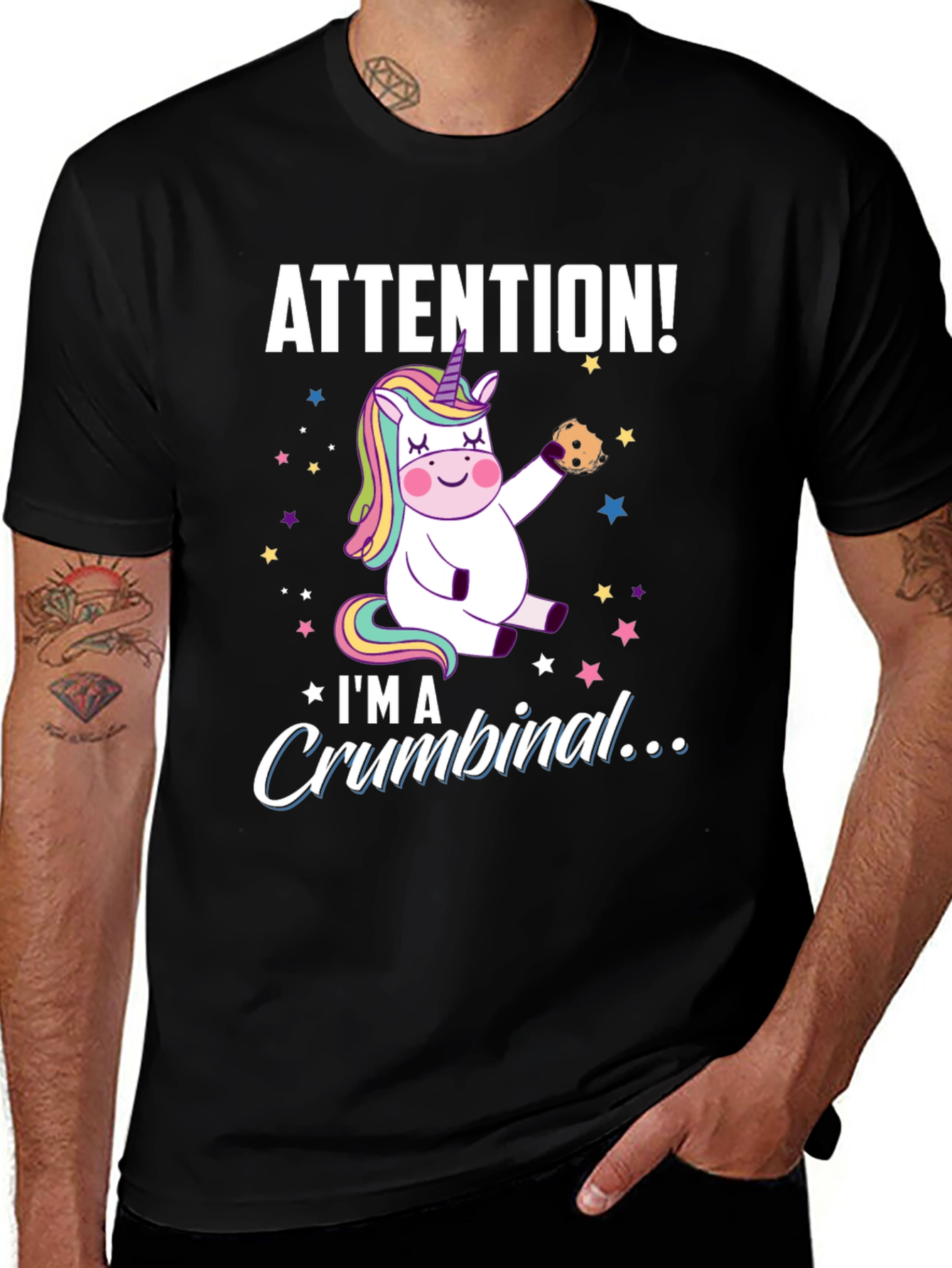 Unicorn Crumbinal Black T-Shirt