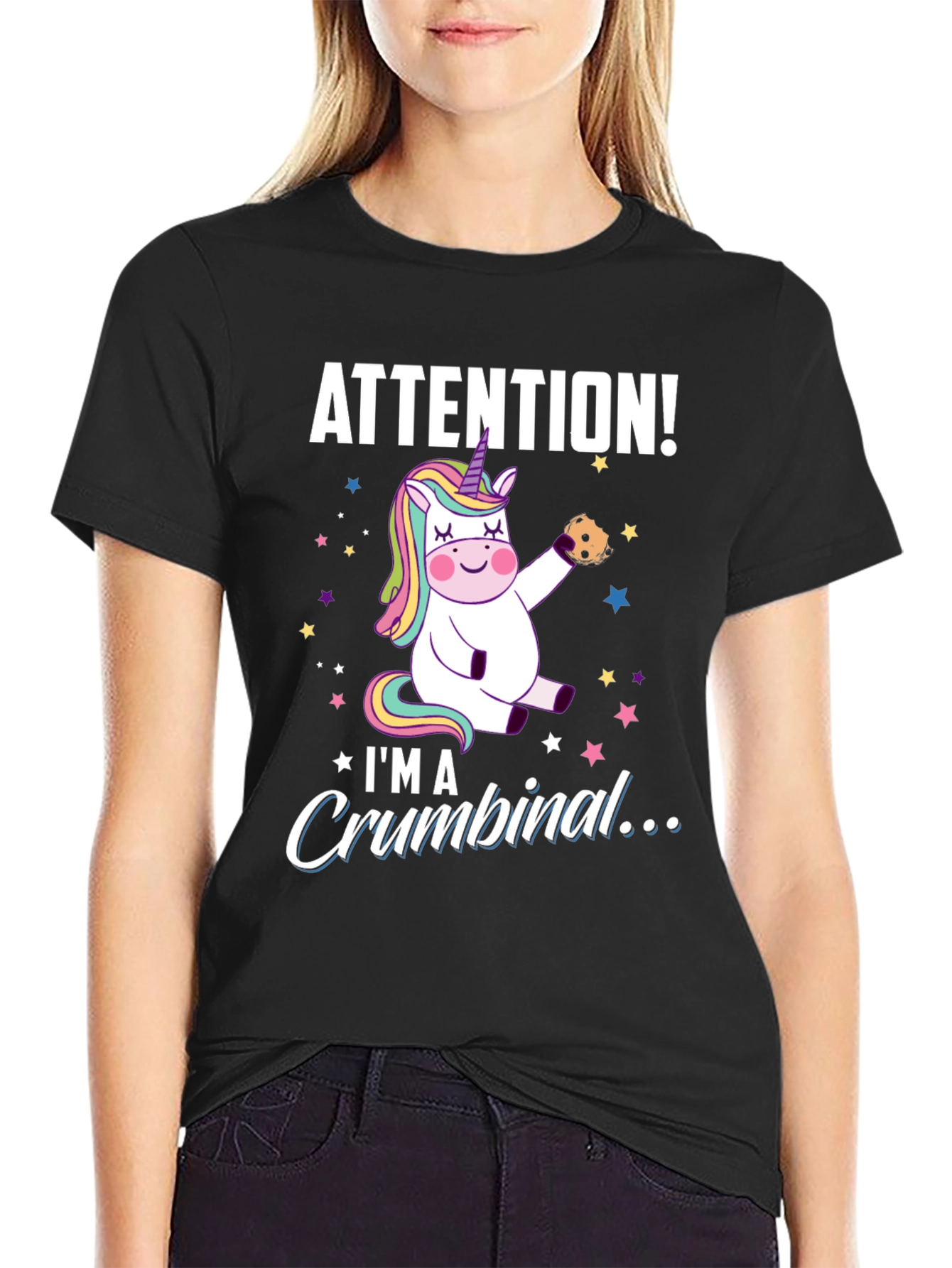 Unicorn Crumbinal Black T-Shirt
