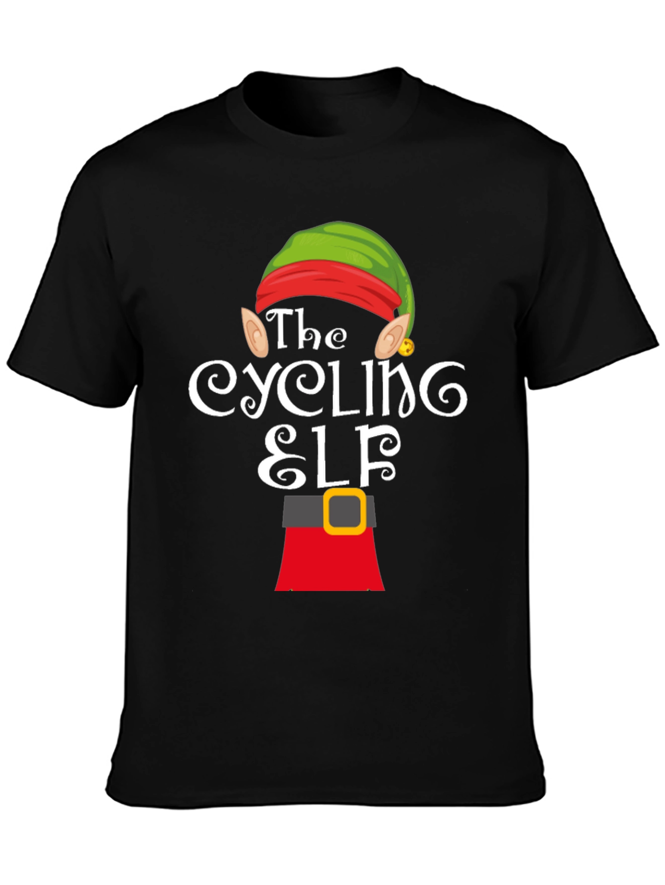 The Cycling Elf T-Shirt - Holiday Fun