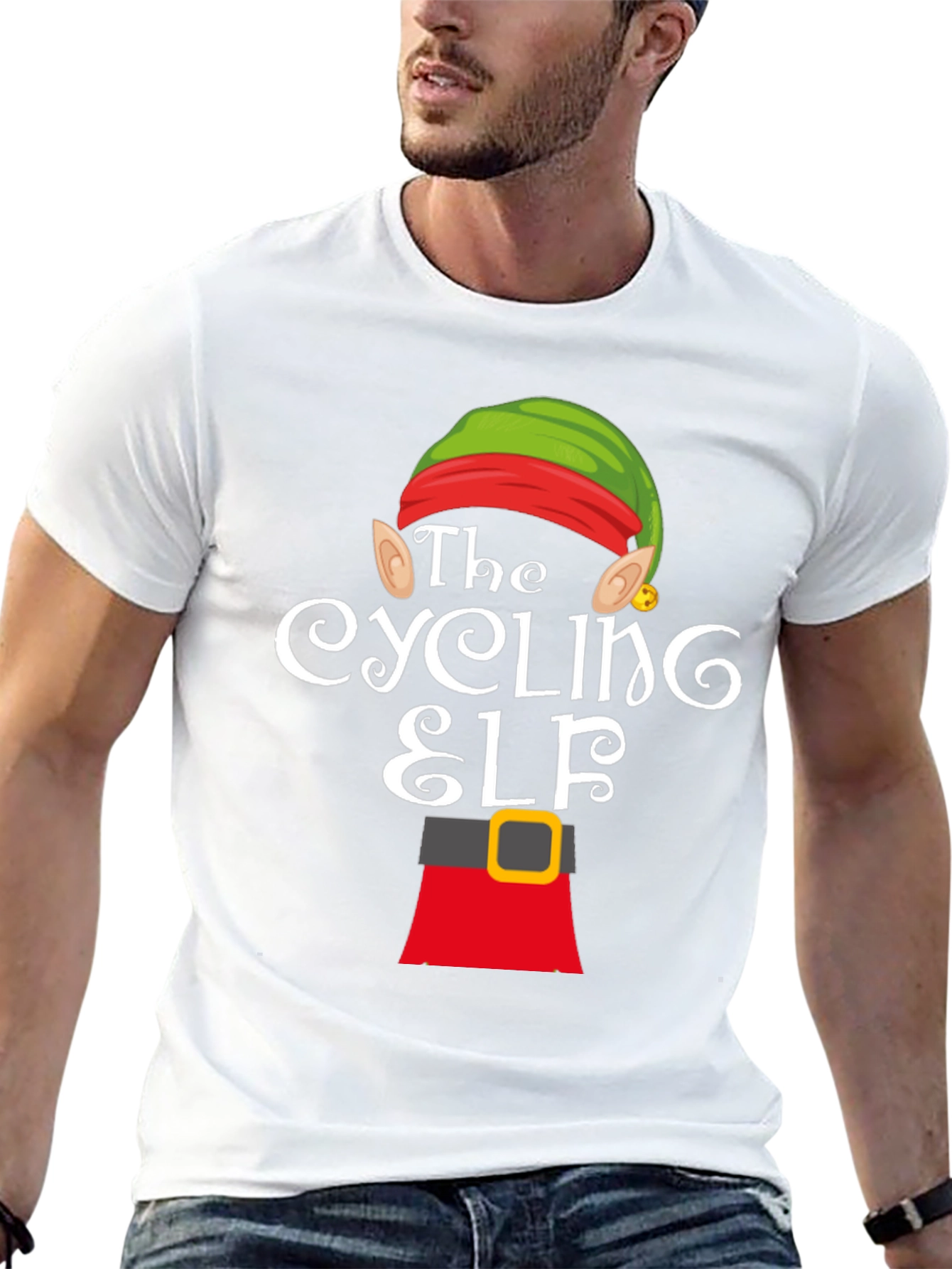 The Cycling Elf T-Shirt - Holiday Fun