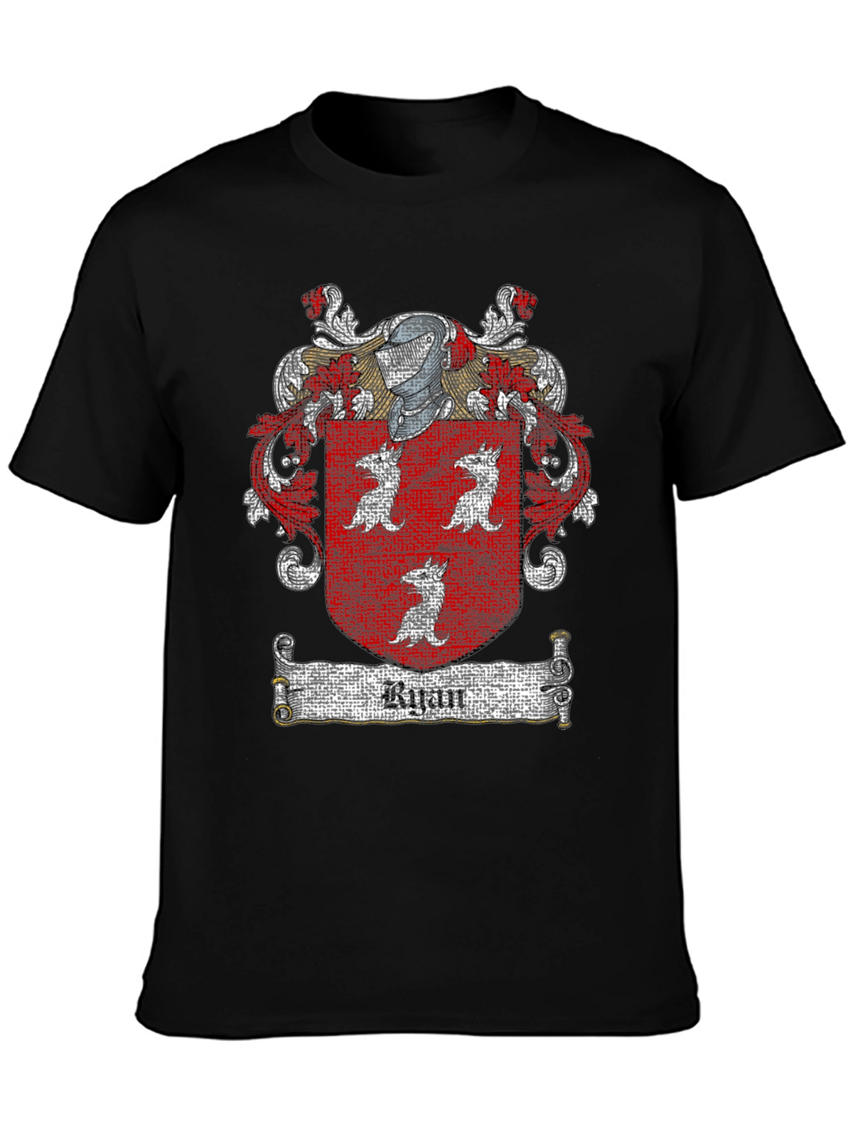 Ryan Family Crest Black T-Shirt