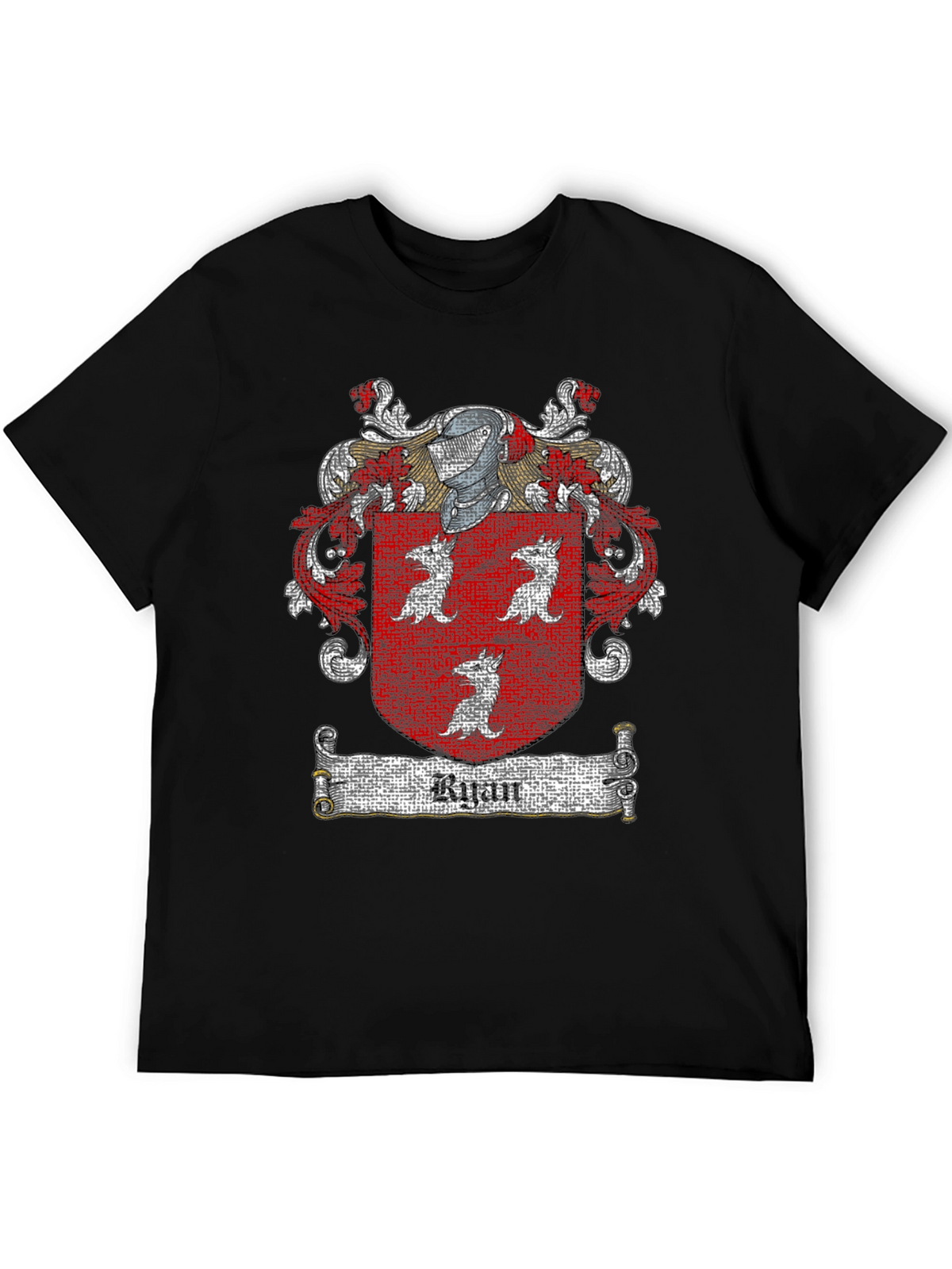 Ryan Family Crest Black T-Shirt